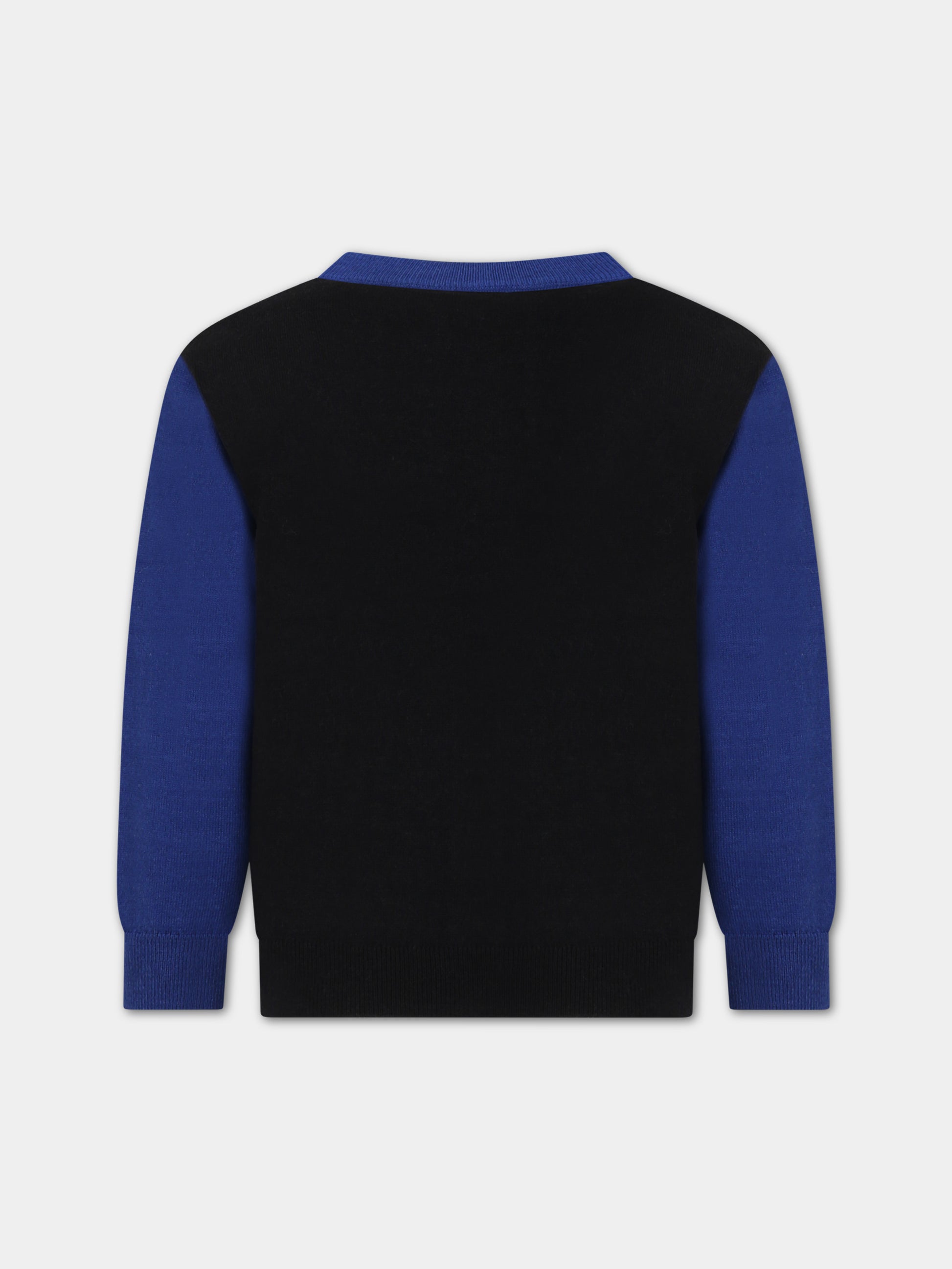 Maglione blu per bambino con Teddy Bear e skateboard,Moschino Kids,HQW00J LHE43 40457