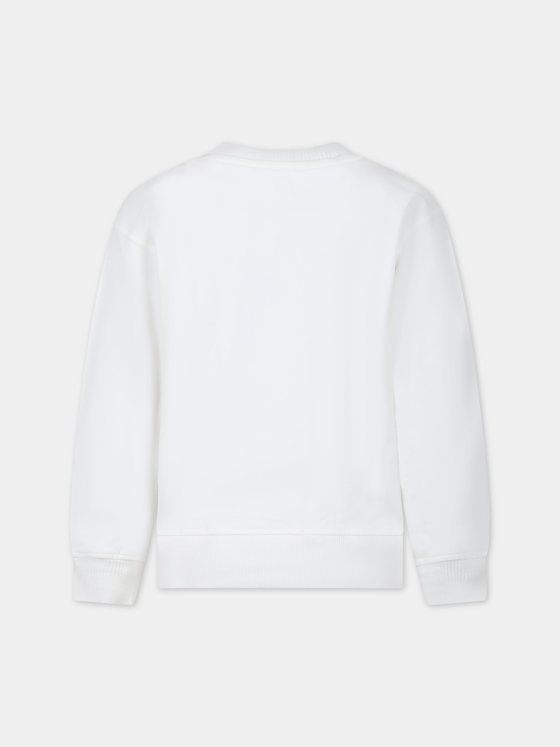 Felpa bianca per bambino con Teddy Bear e logo,Moschino Kids,HUF07H LDA53 10063