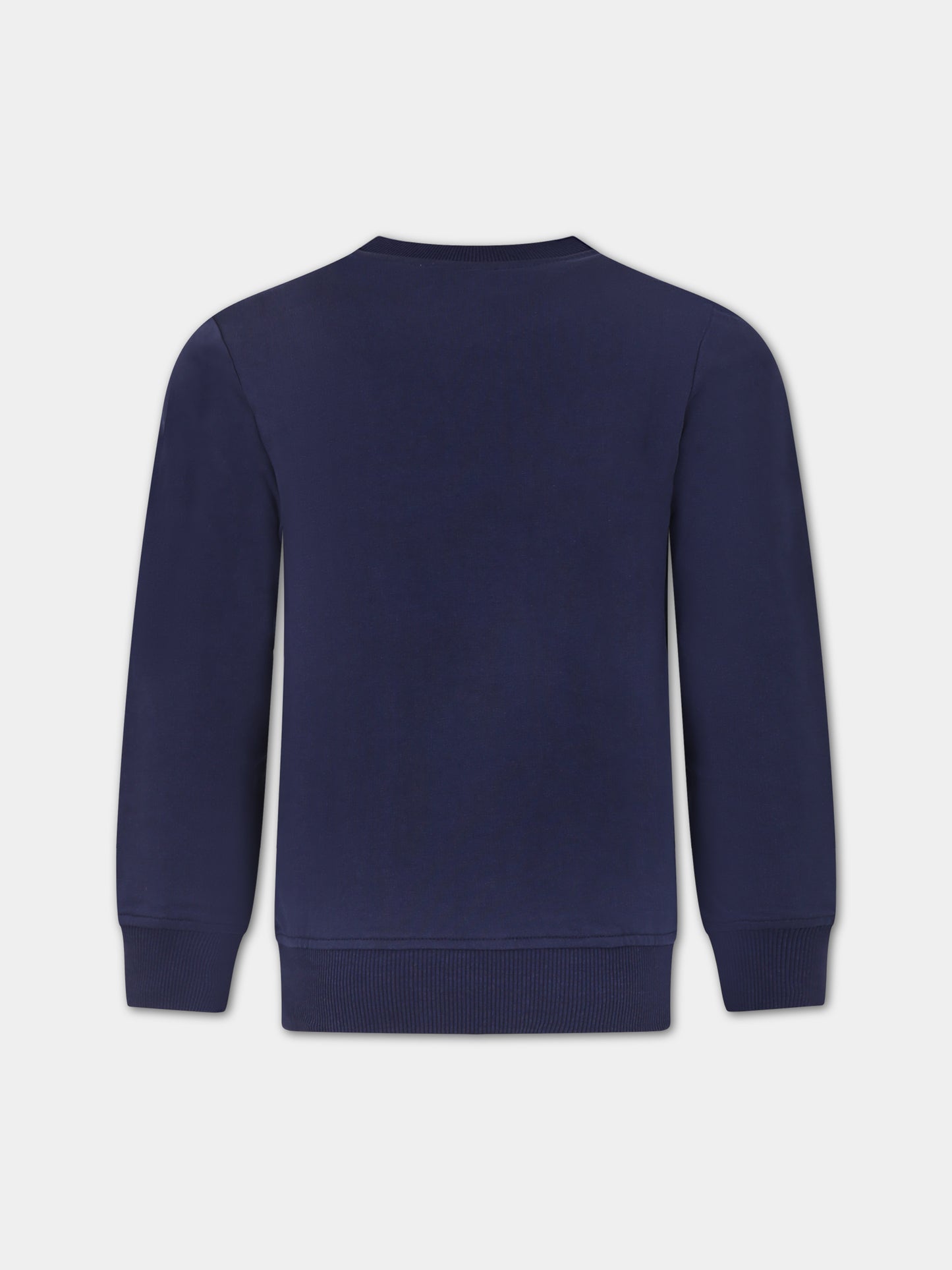 Felpa blu per bambino con Teddy Bears e logo,Moschino Kids,HUF07R LCA40 40016