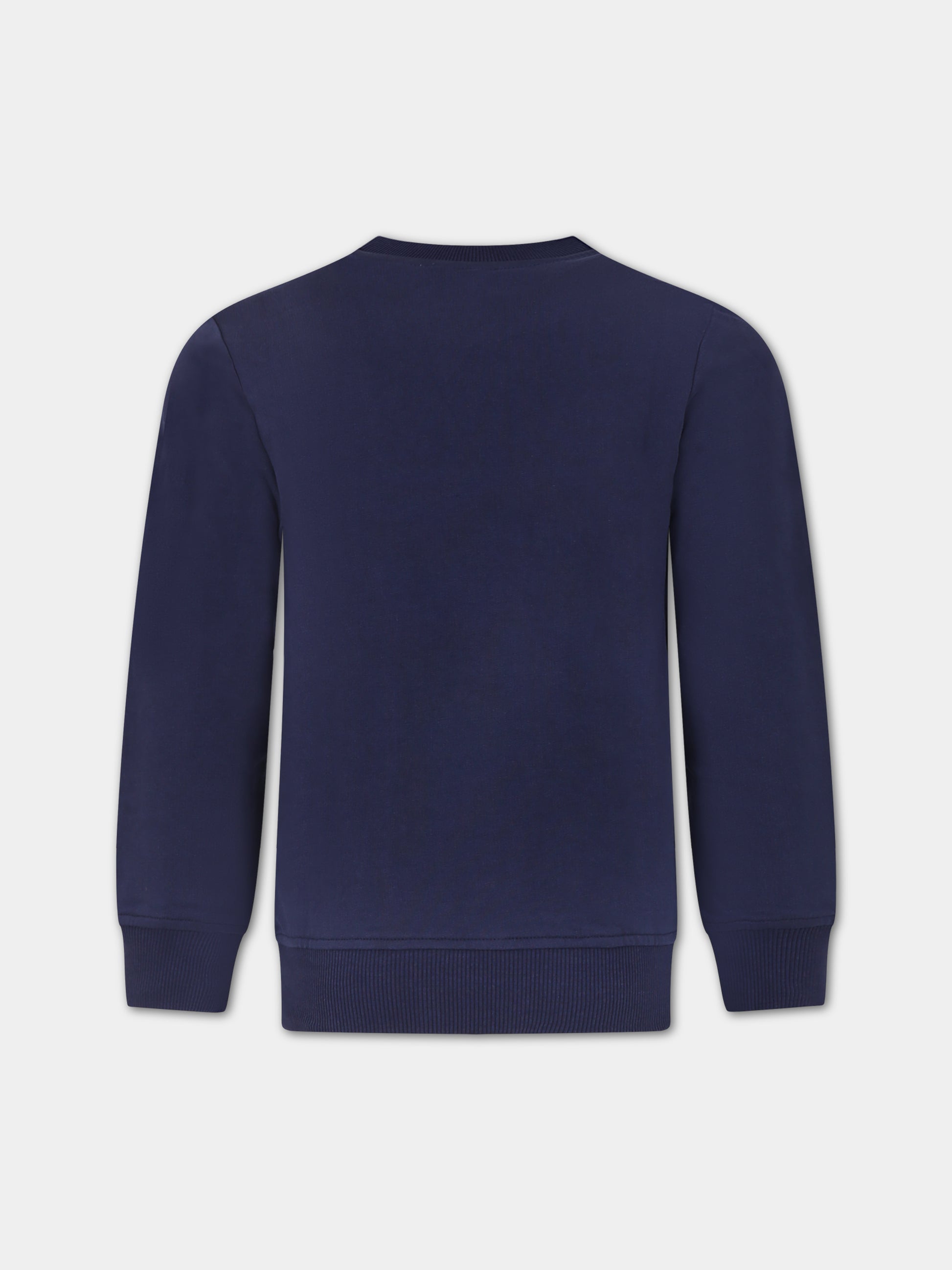 Felpa blu per bambino con Teddy Bears e logo,Moschino Kids,HUF07R LCA40 40016