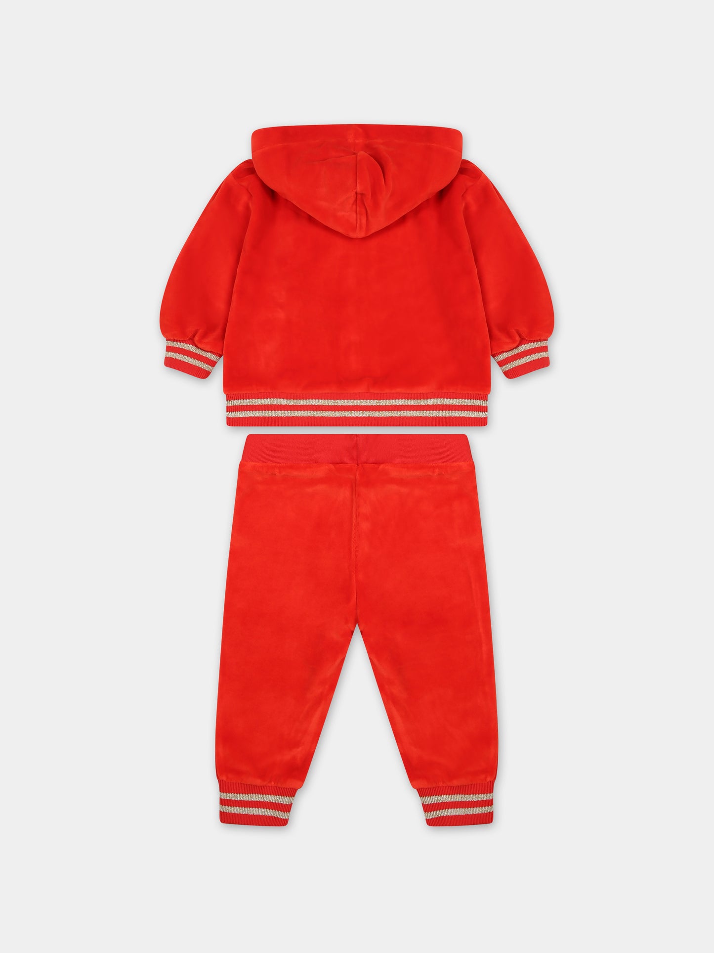 Completo nero in ciniglia per neonata,Moschino Kids,MAK01V LGA07 60100