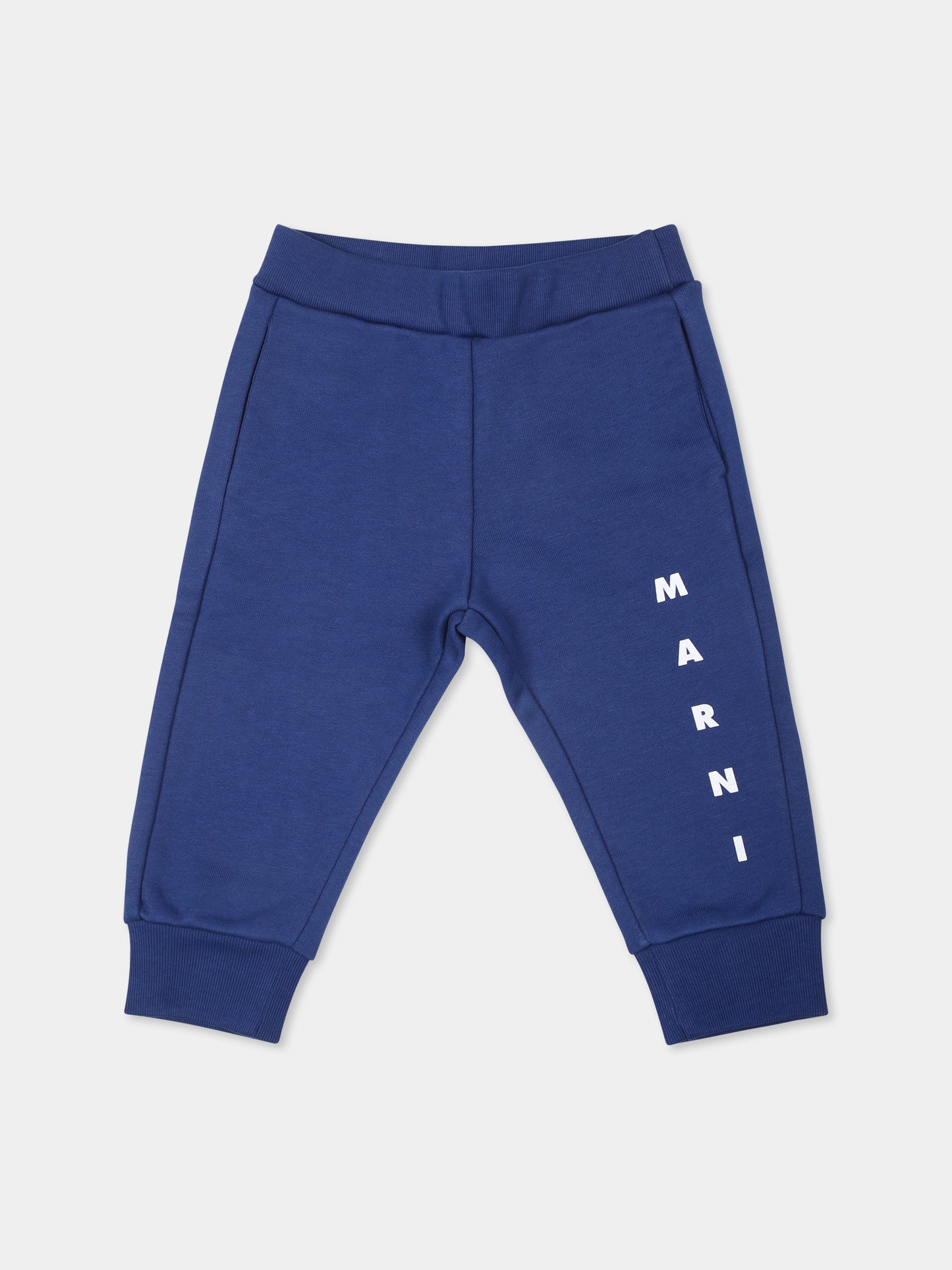 Pantaloni blu per neonato con logo,Marni Kids,M01245 M00NF MP62B 0M850