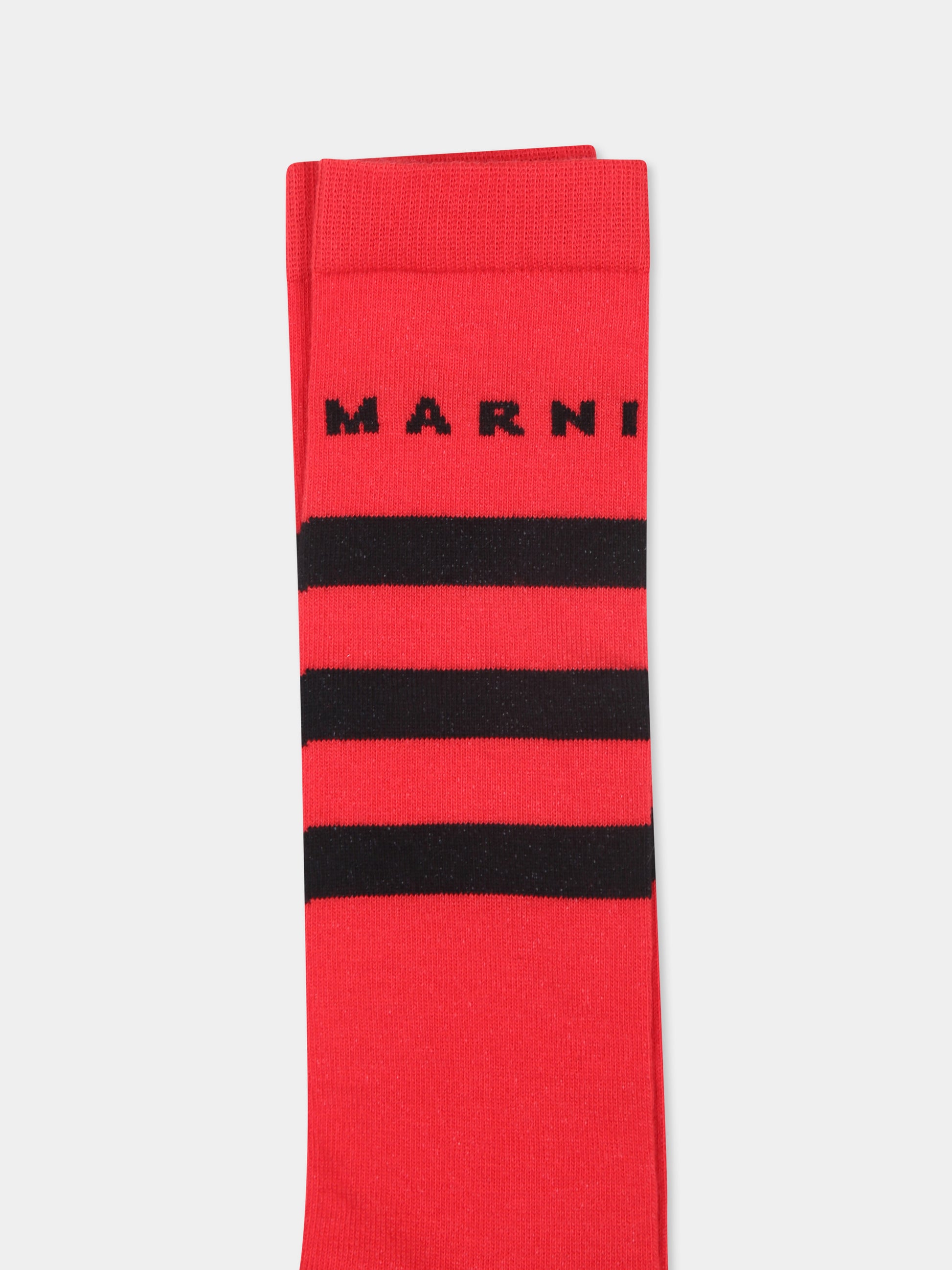Calze rosse per bambini con logo,Marni Kids,M01242 M00RB MZ32U 0M416