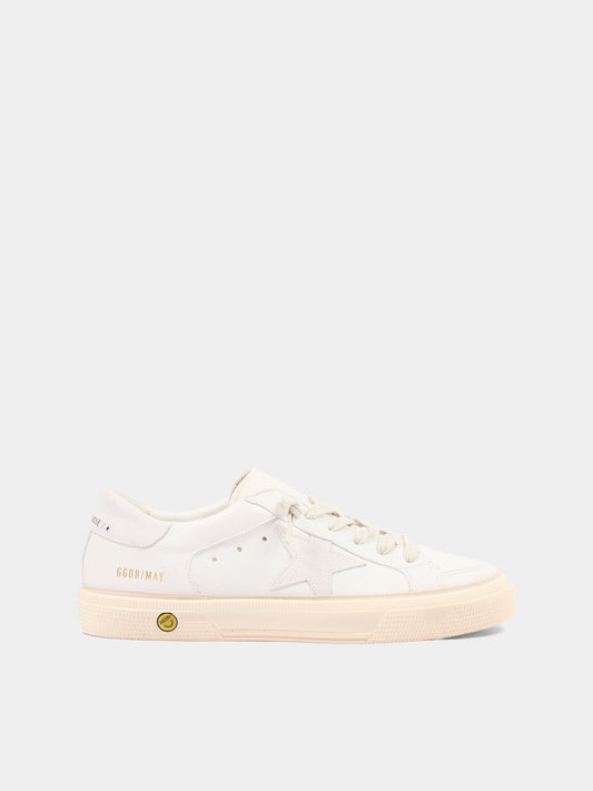 Sneakers May avorio per bambini con stella,Golden Goose,GTF00495 F004814 10100