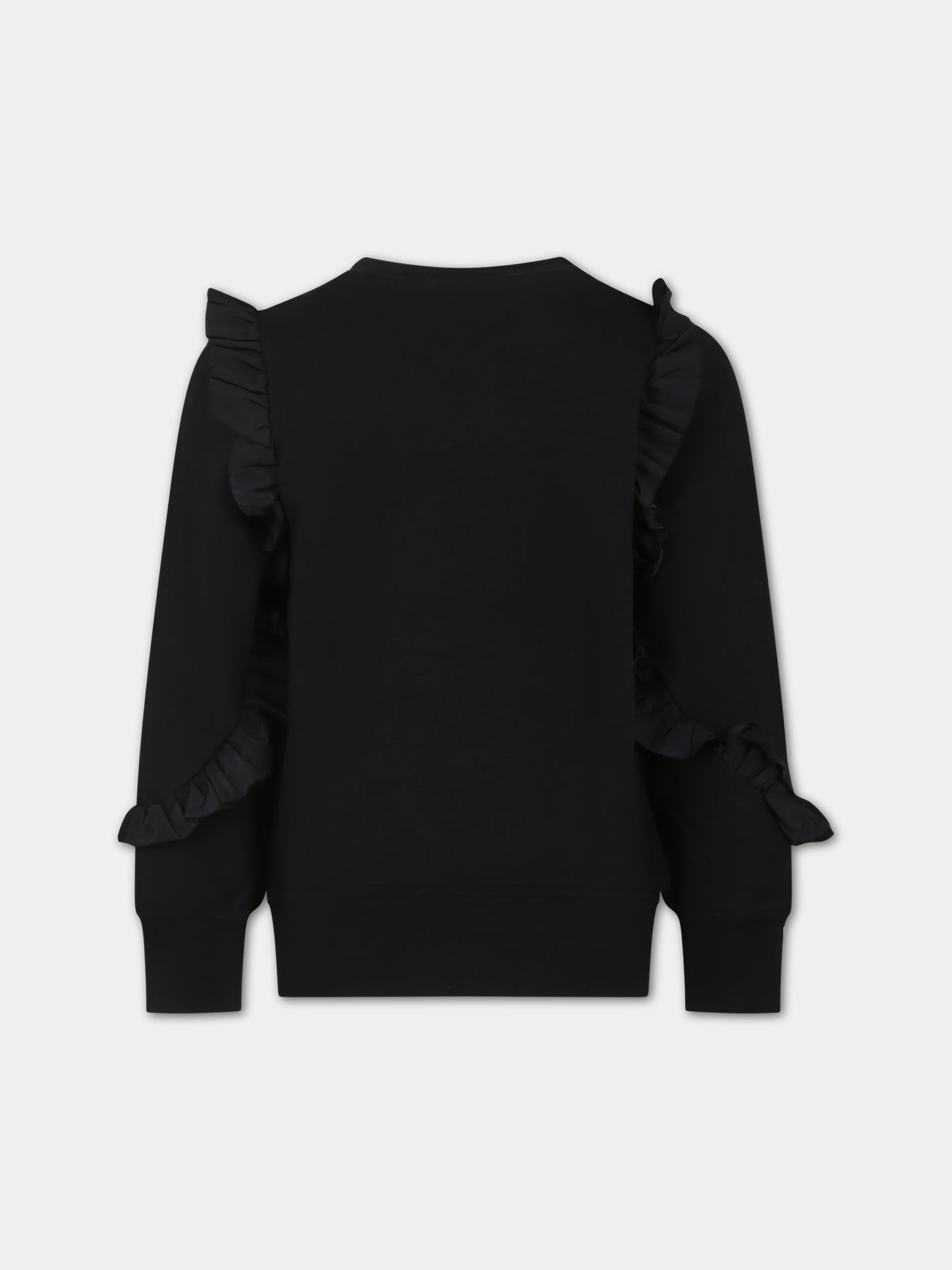 Felpa nera per bambina con logo,Msgm Kids,F3MSJGSW190 110
