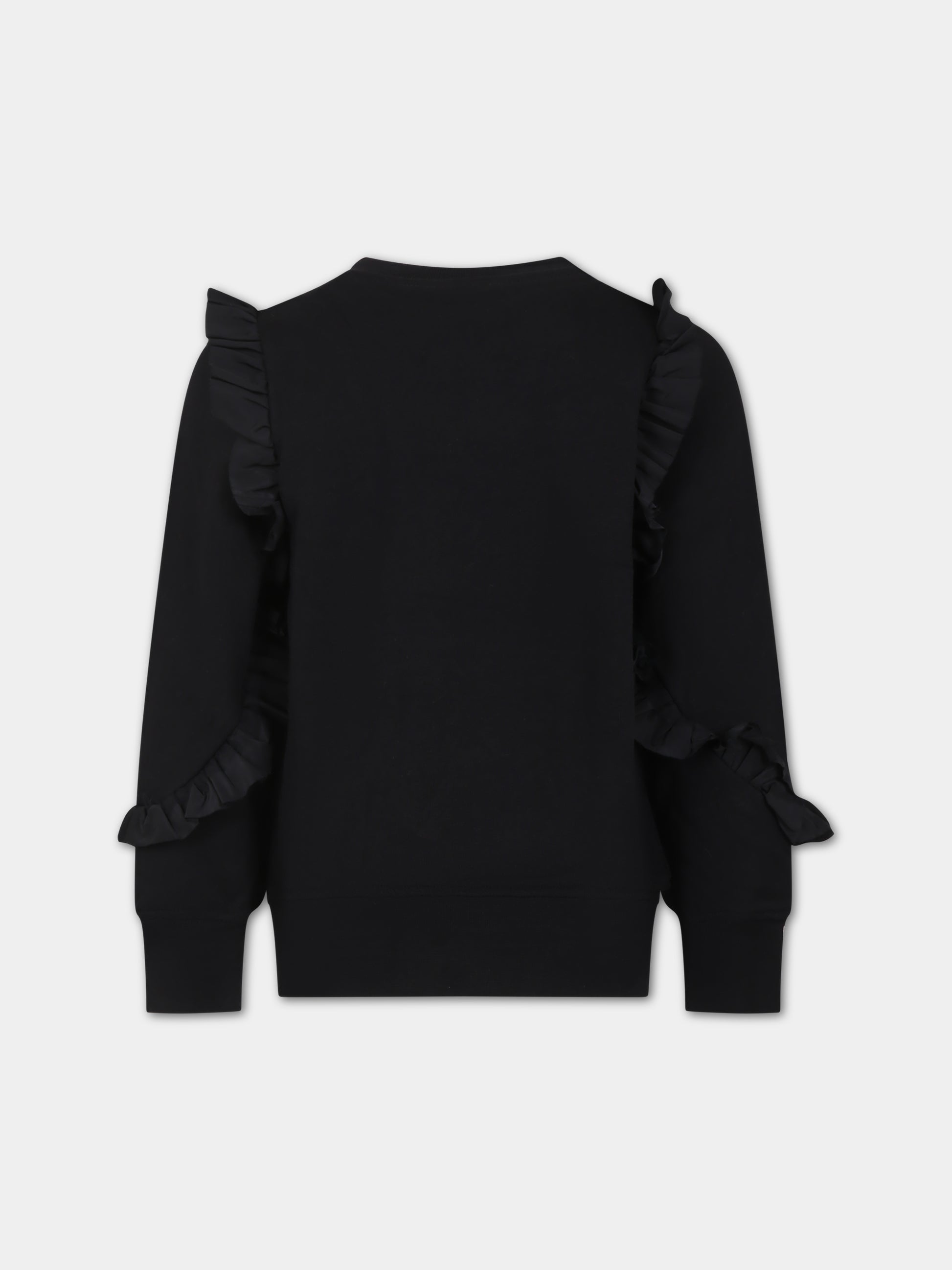 Felpa nera per bambina con logo,Msgm Kids,F3MSJGSW190 110
