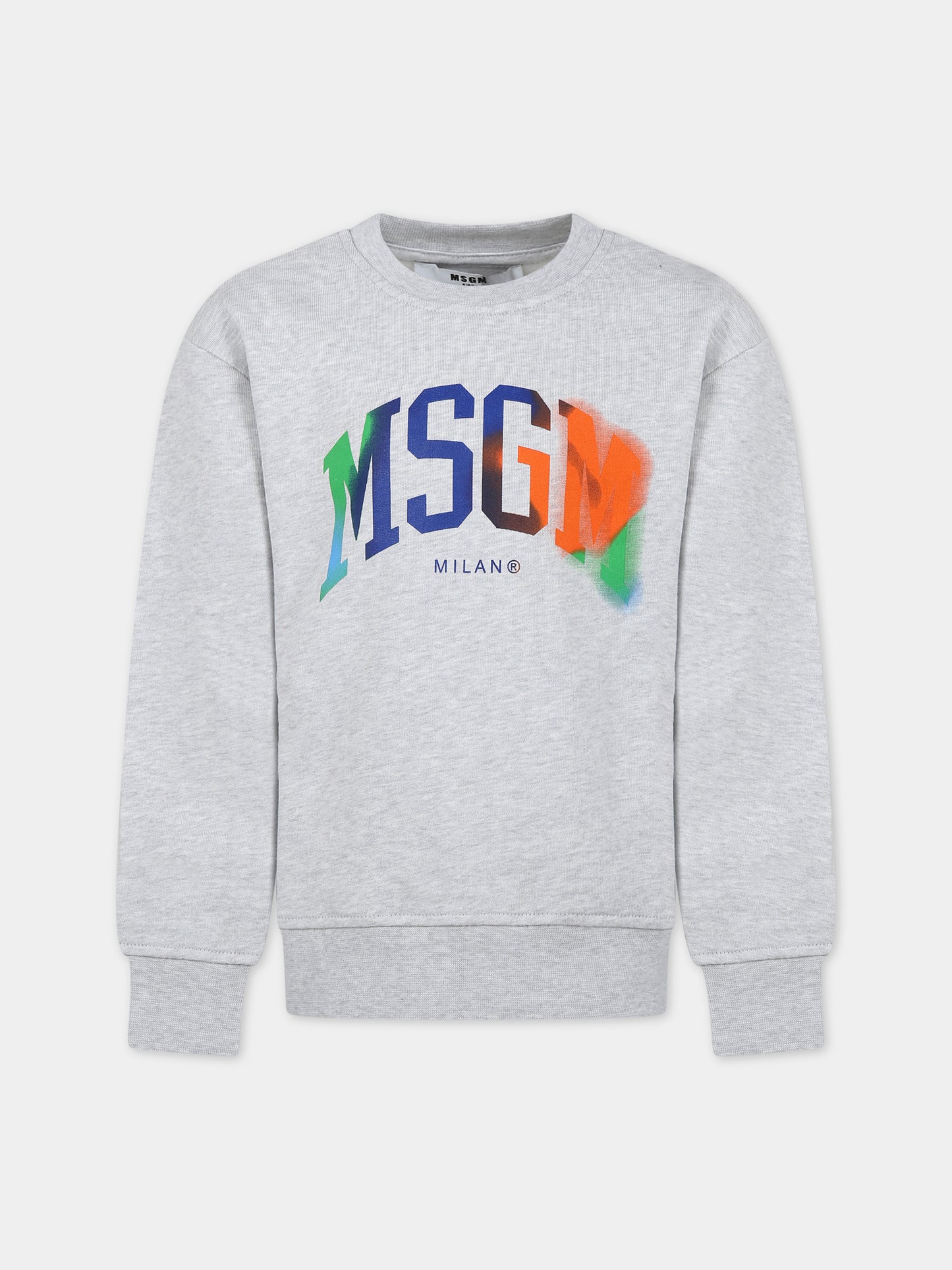 Felpa grigia per bambino con logo,Msgm Kids,F3MSJBSW112 107
