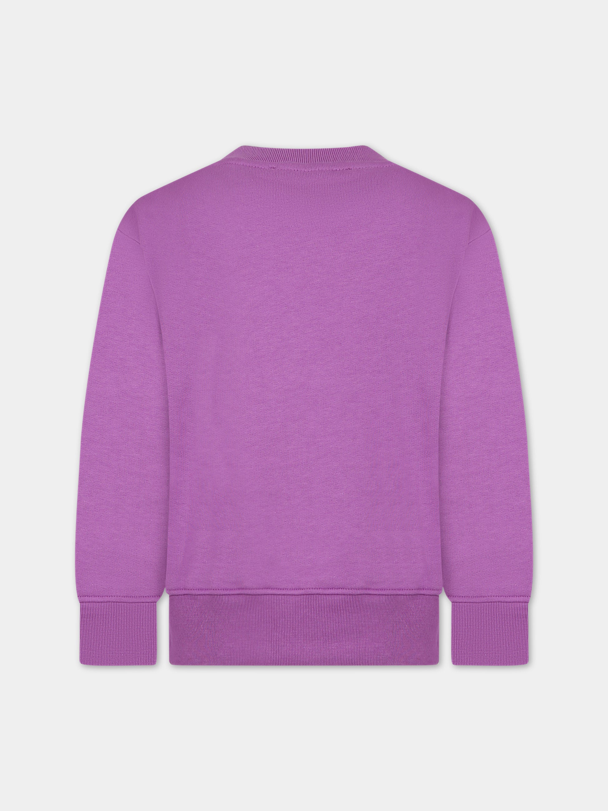 Felpa fucsia per bambina con logo,Msgm Kids,F3MSJUSW021 071