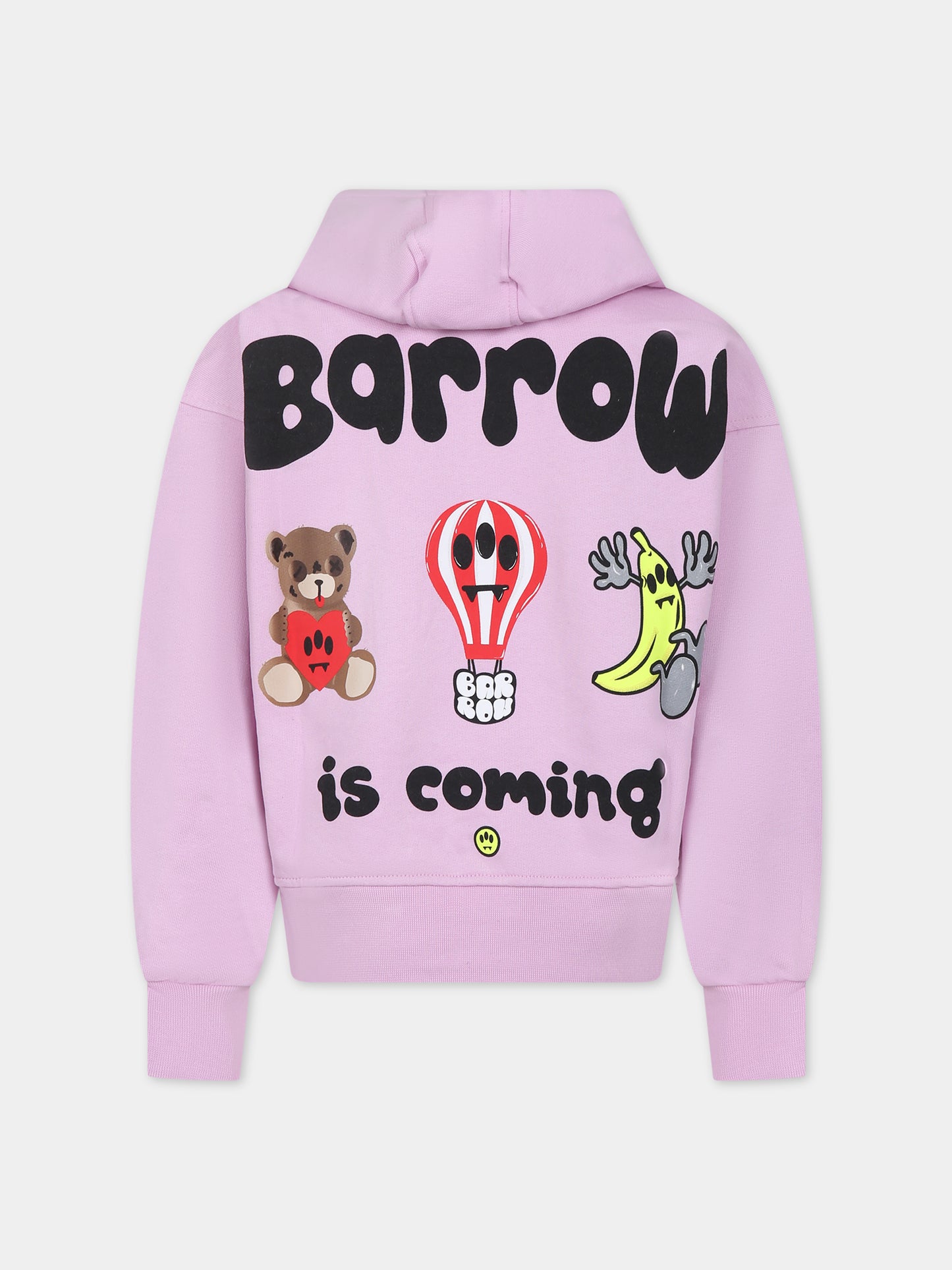 Felpa rosa per bambina con logo e mongolfiera,Barrow,F3BKJGHS074 BW014