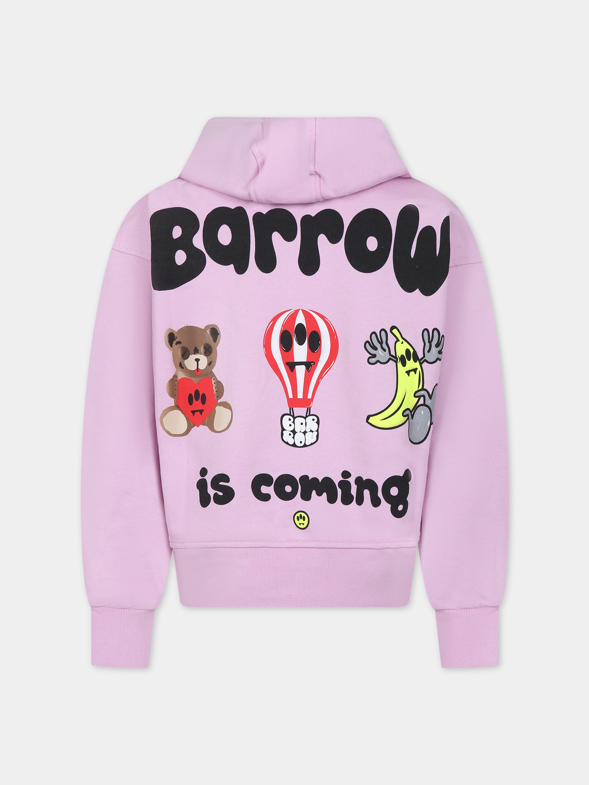Felpa rosa per bambina con logo e mongolfiera,Barrow,F3BKJGHS074 BW014