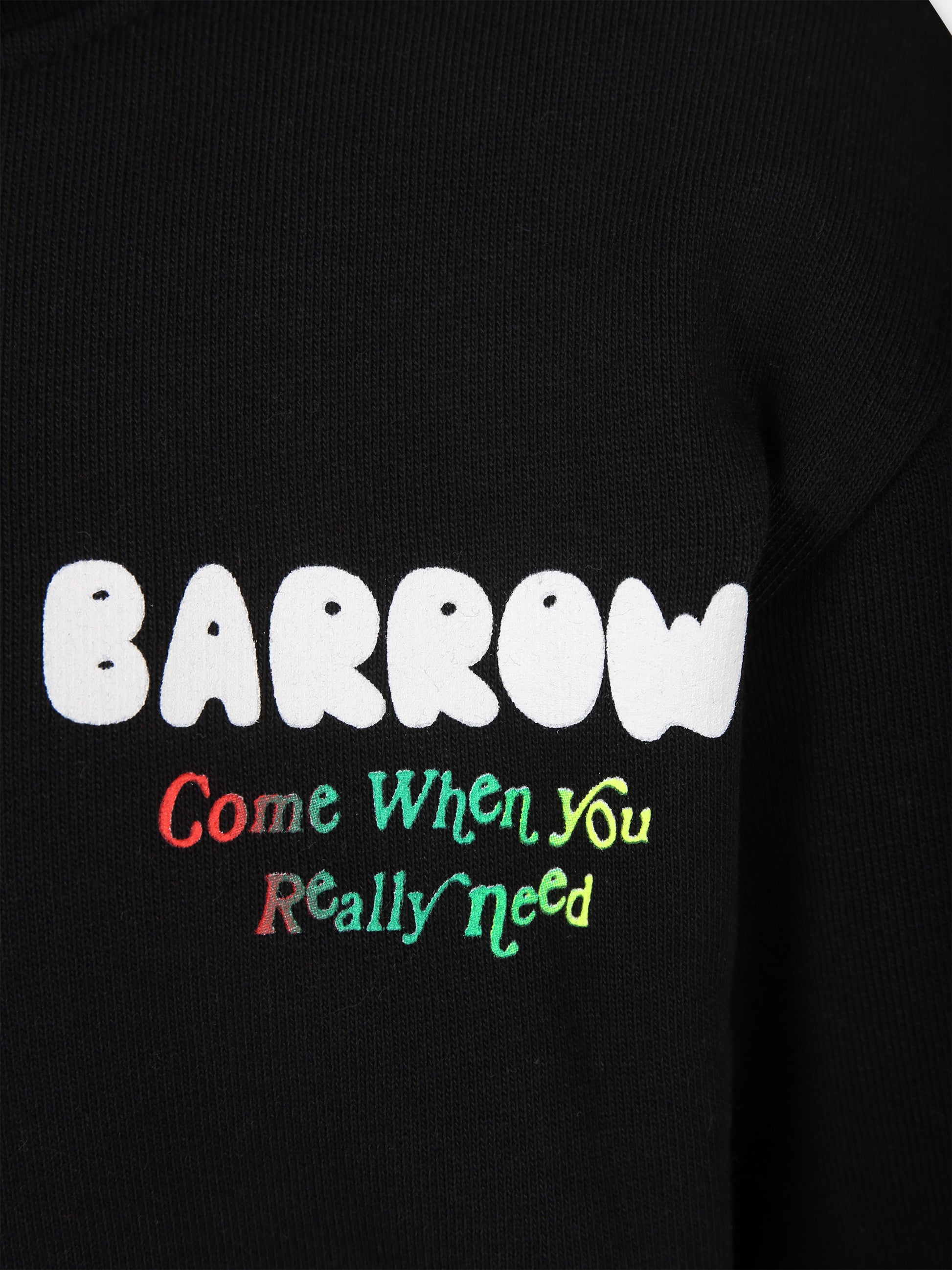 Felpa nera per bambini con logo e stampa,Barrow,F3BKJUHS014 110