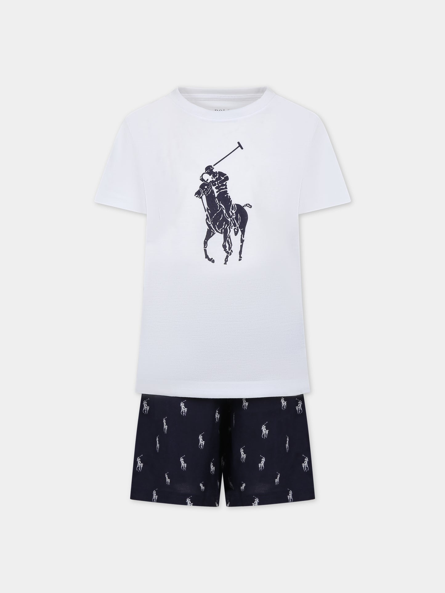 Pigiama bianco per bambino con logo,Ralph Lauren Kids,9P0109 BCV