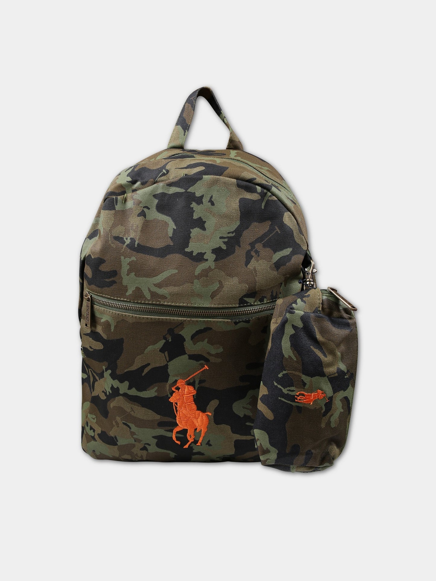 Zaino verde per bambini con fantasia militare,Ralph Lauren Kids,9AR071 650