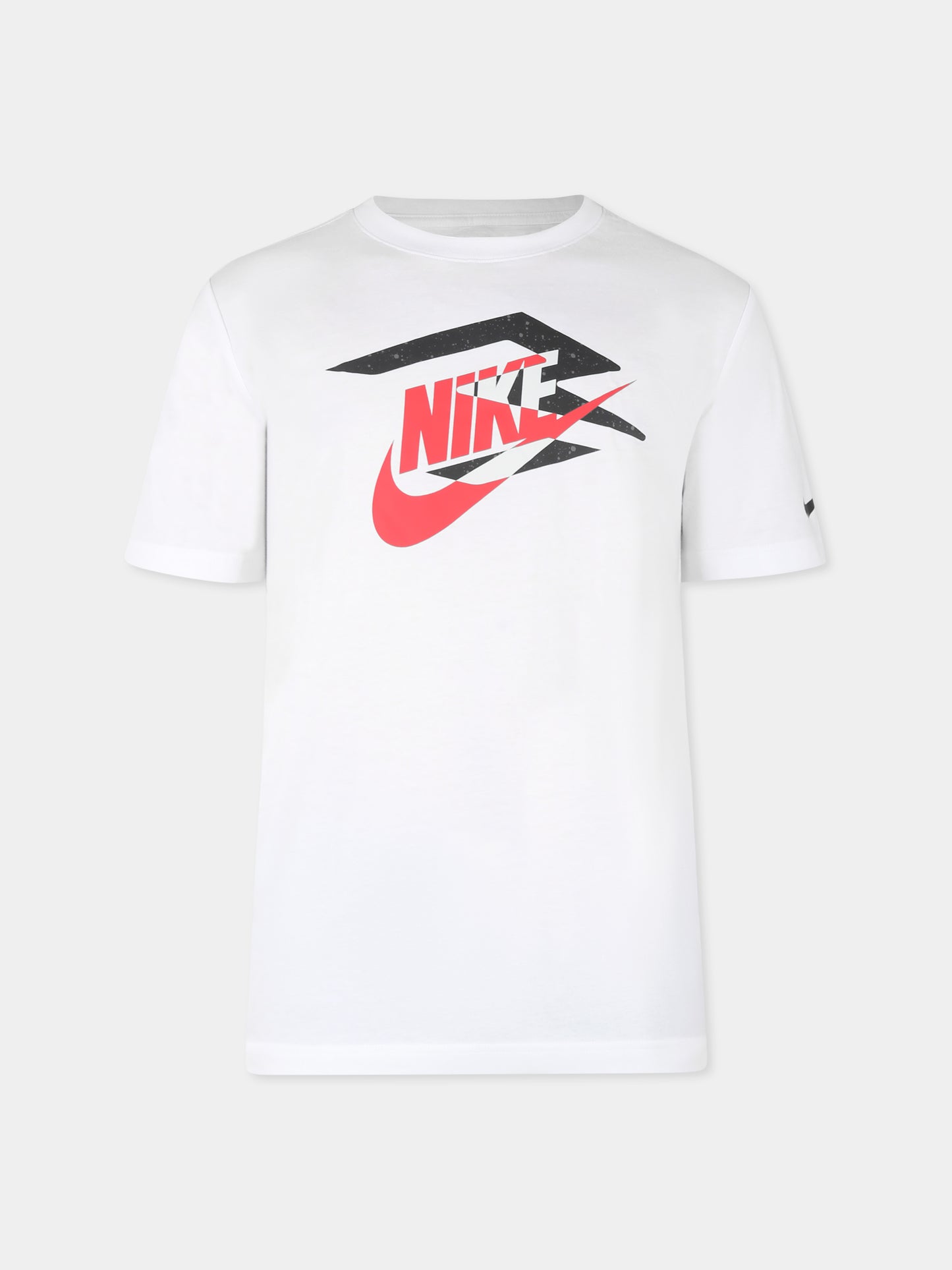 T-shirt bianca per bambino con loghi,Nike,0714 001 WHITE