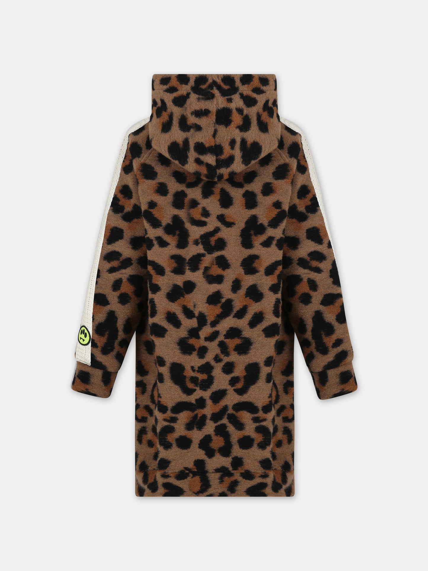 Vestito marrone per bambina con ricamo e smile,Barrow,F3BKJGDR050 924