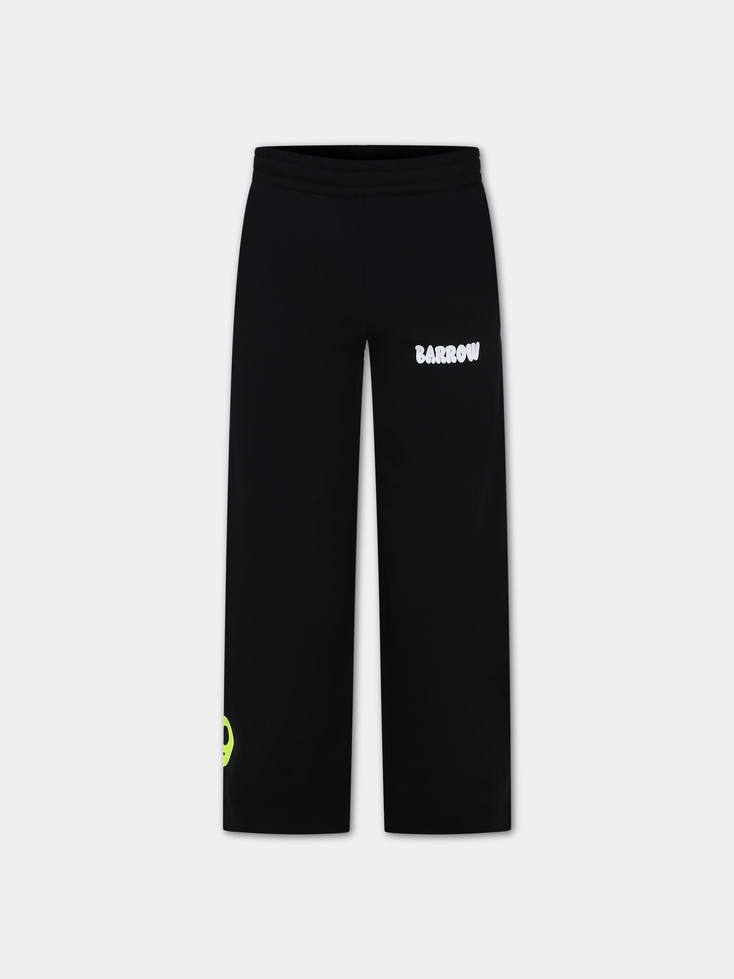 Pantaloni neri per bambina con logo e smile,Barrow,F3BKJGFP098 110