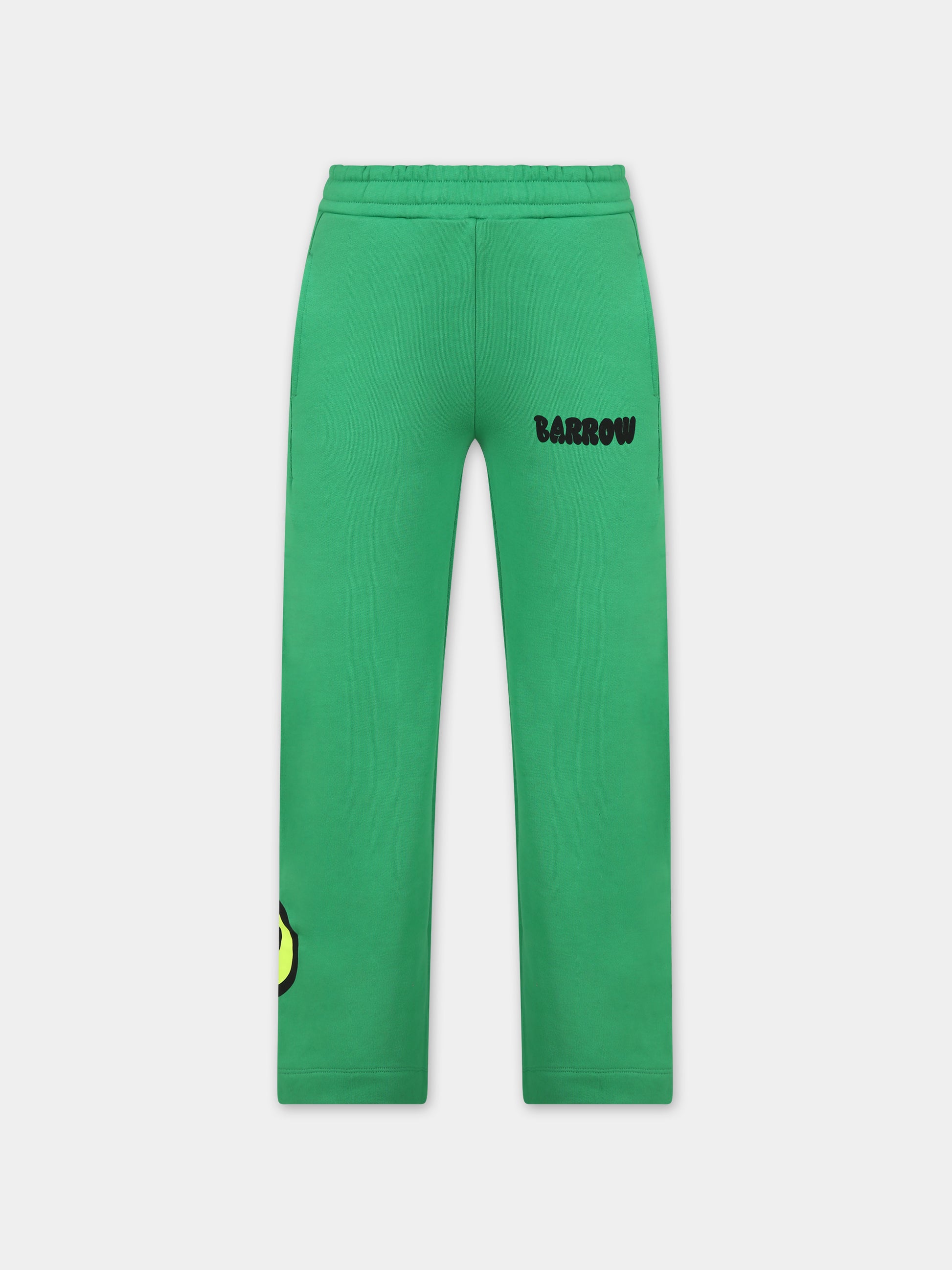 Pantaloni verdi per bambina con logo e smile,Barrow,F3BKJGFP098 BW012