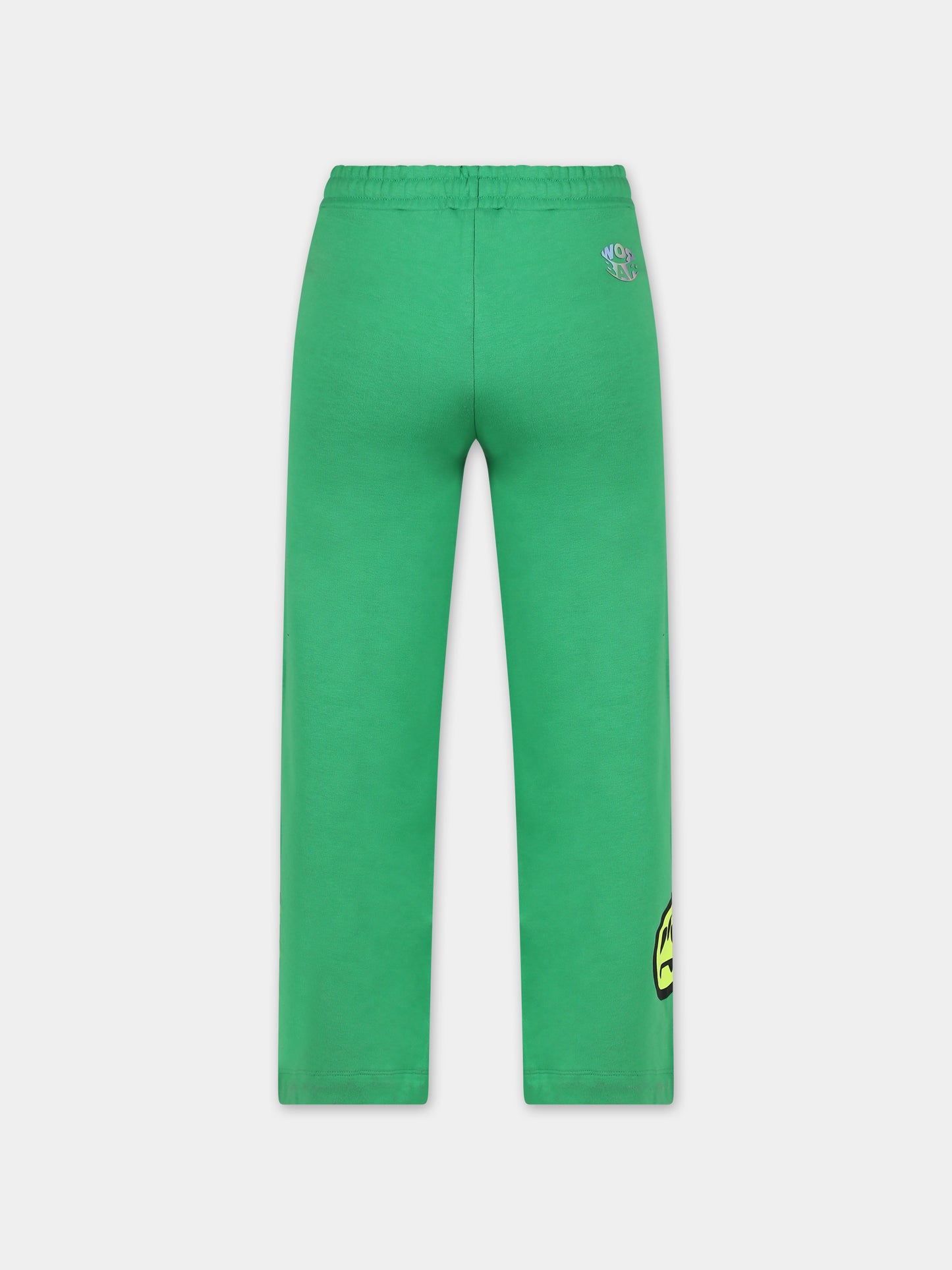 Pantaloni verdi per bambina con logo e smile,Barrow,F3BKJGFP098 BW012