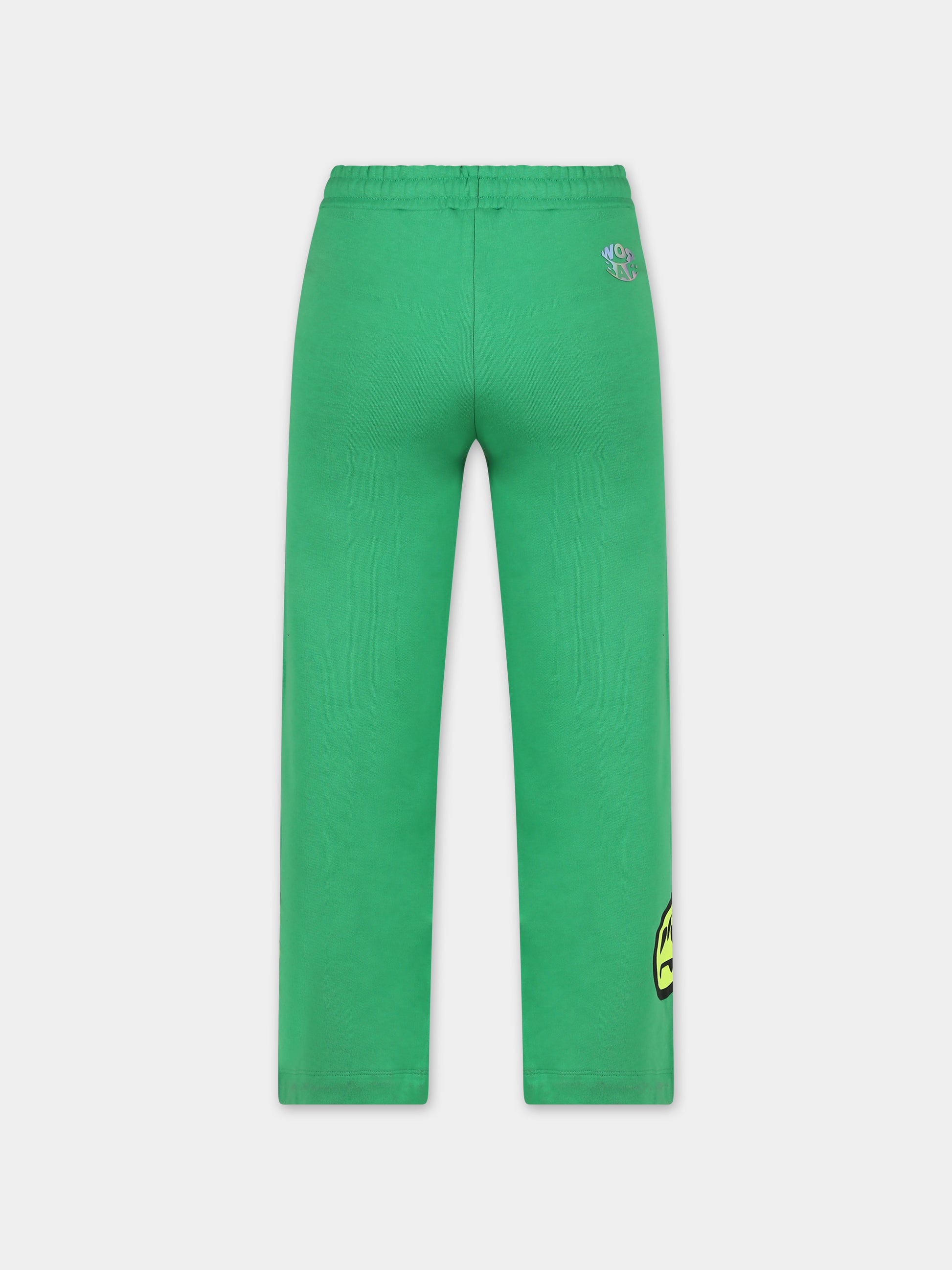Pantaloni verdi per bambina con logo e smile,Barrow,F3BKJGFP098 BW012