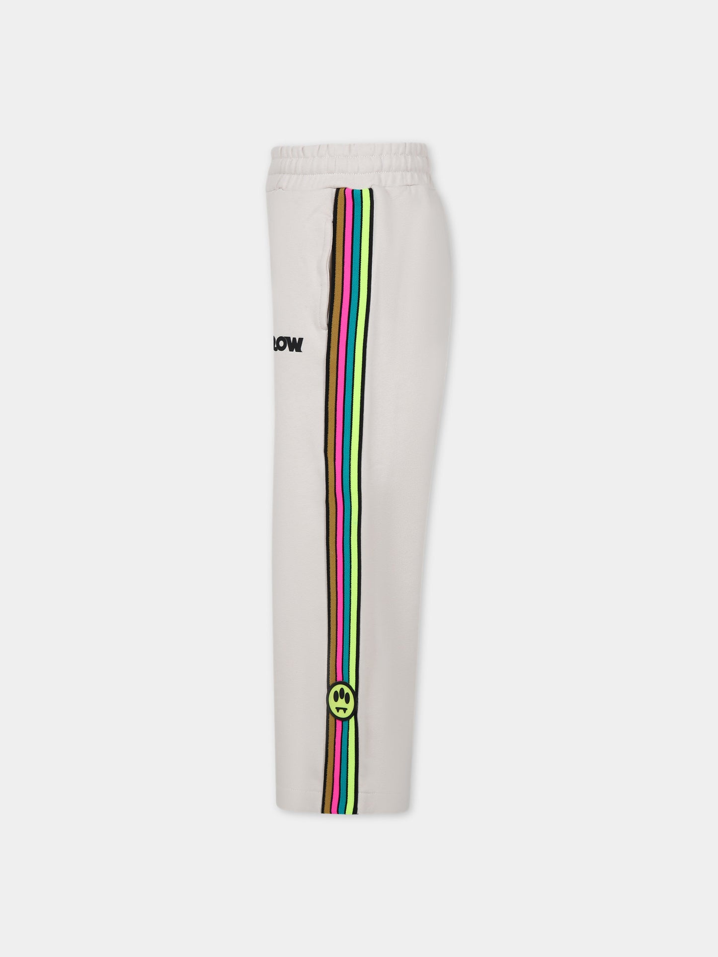 Pantaloni avorio per bambina con logo,Barrow,F3BKJGFP107 BW009