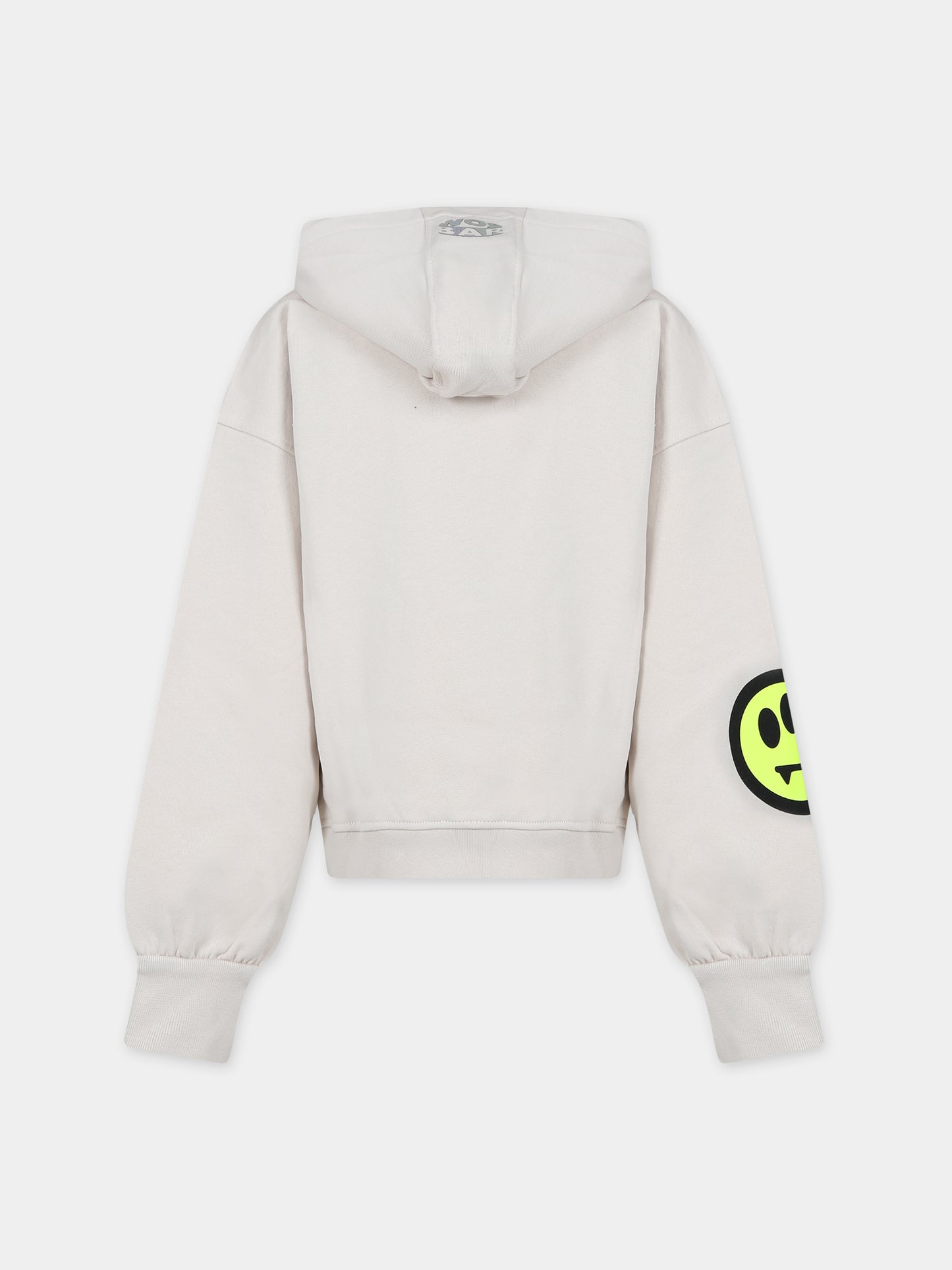 Felpa beige per bambina con logo e smile,Barrow,F3BKJGHS097 BW009