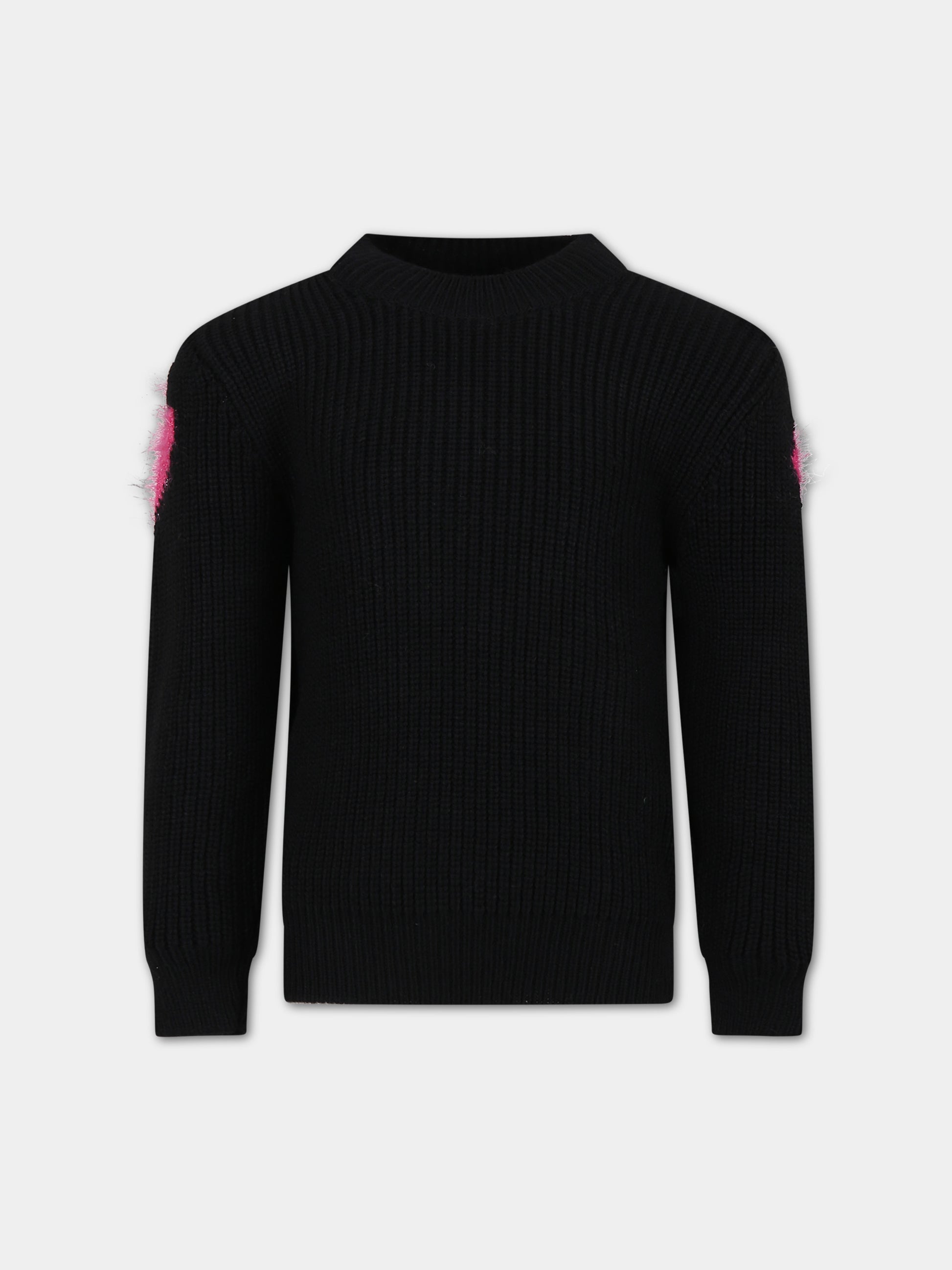 Maglione nero per bambina con iconico smile e logo,Barrow,F3BKJGJP059 110