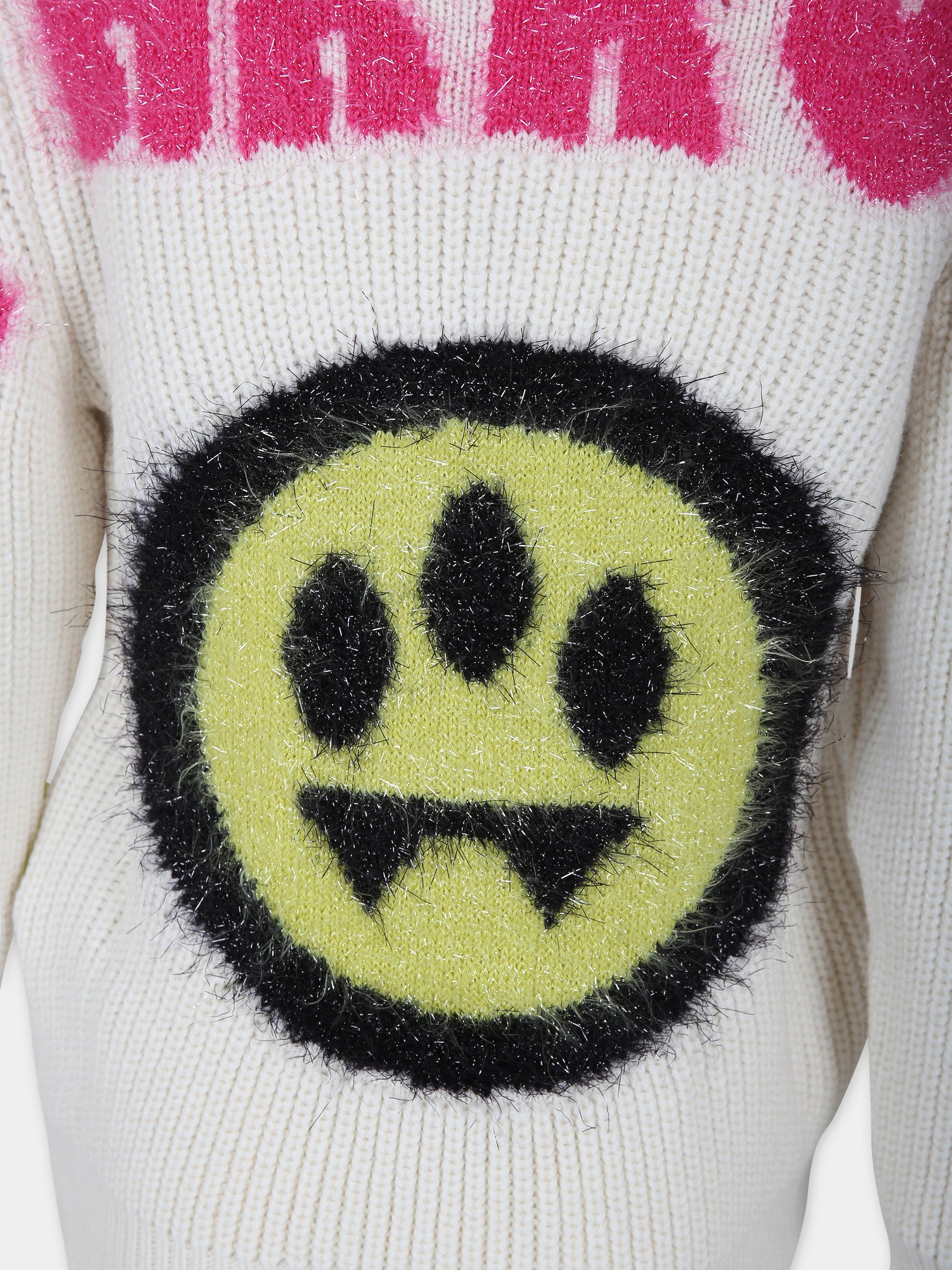 Maglione avorio per bambina con iconico smile e logo,Barrow,F3BKJGJP059 BW009