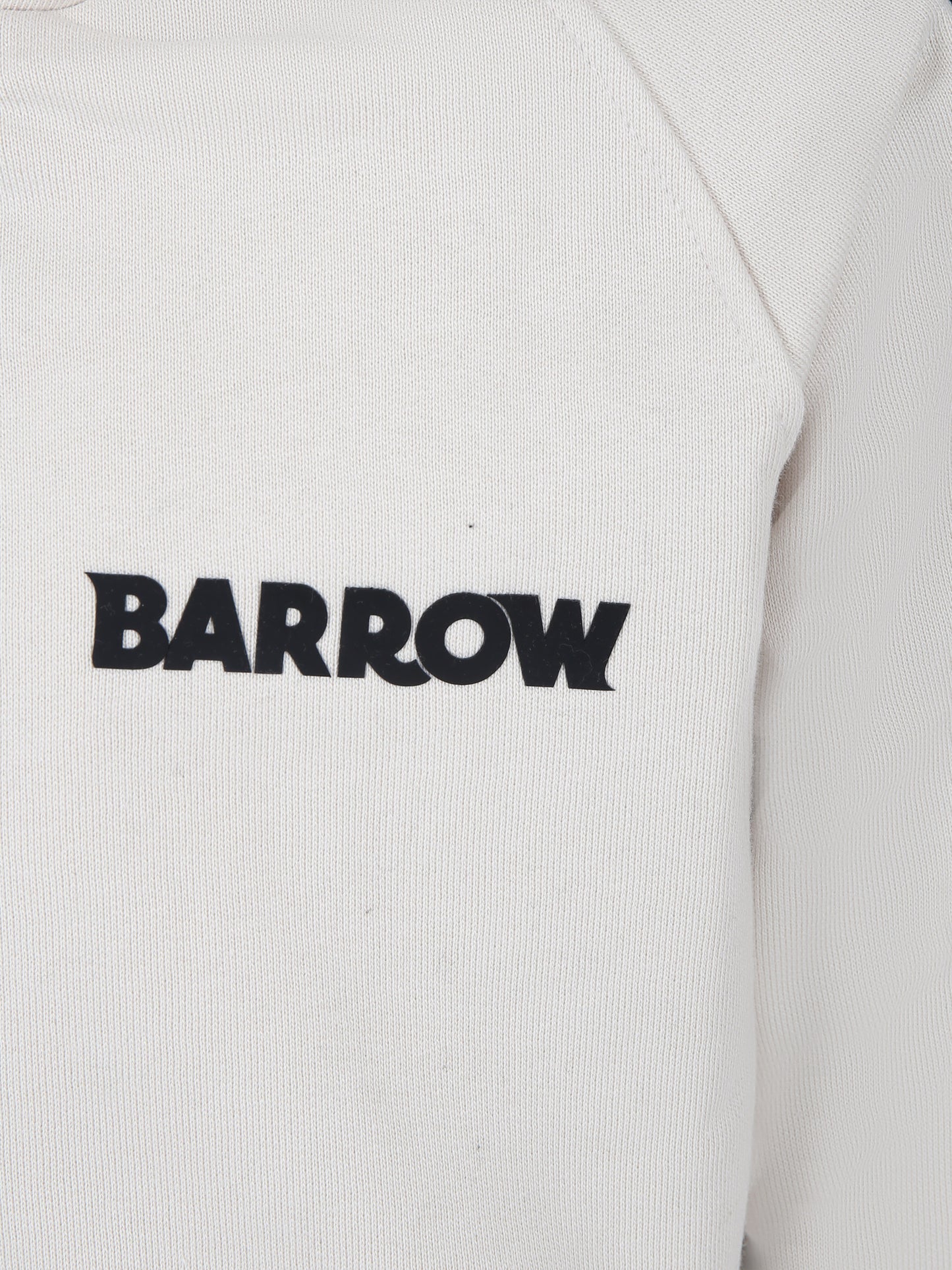Felpa avorio per bambina con logo,Barrow,F3BKJGZH101 BW009
