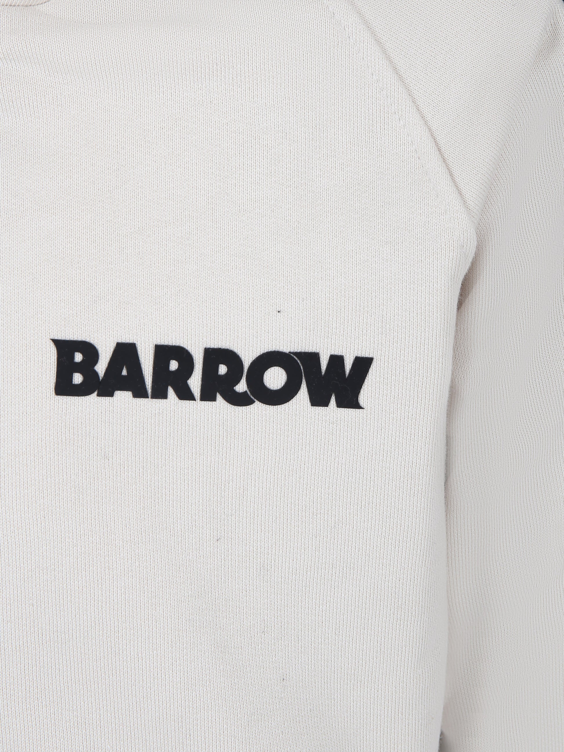 Felpa avorio per bambina con logo,Barrow,F3BKJGZH101 BW009