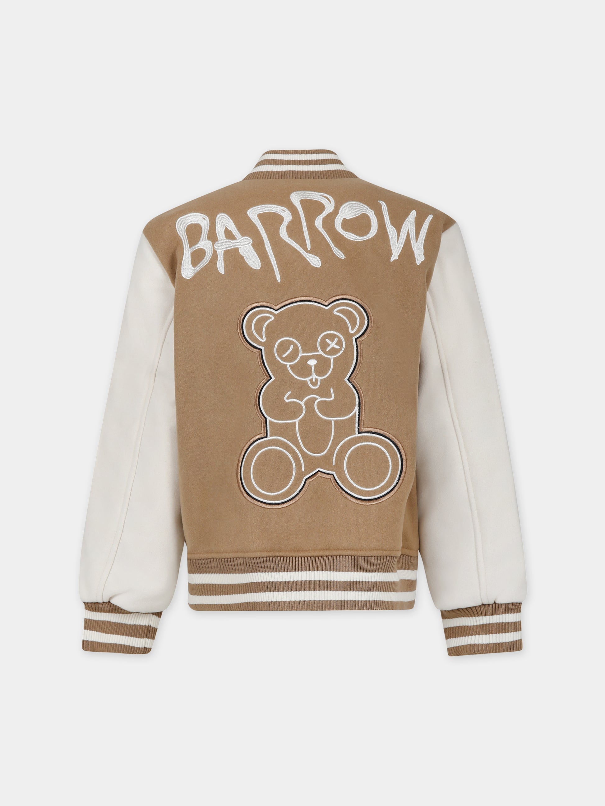Bomber beige per bambini con logo,Barrow,F3BKJUBO034 BW016
