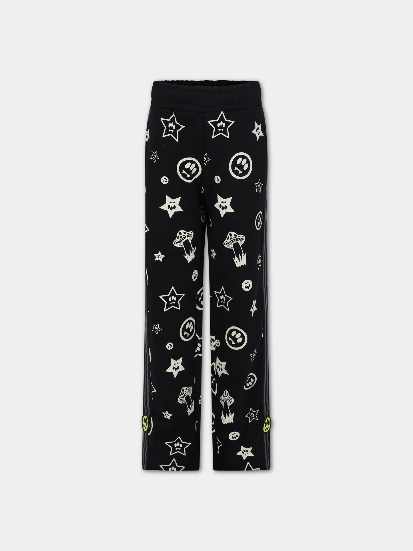 Pantaloni neri per bambini con stampe e smile,Barrow,F3BKJUFP068 110