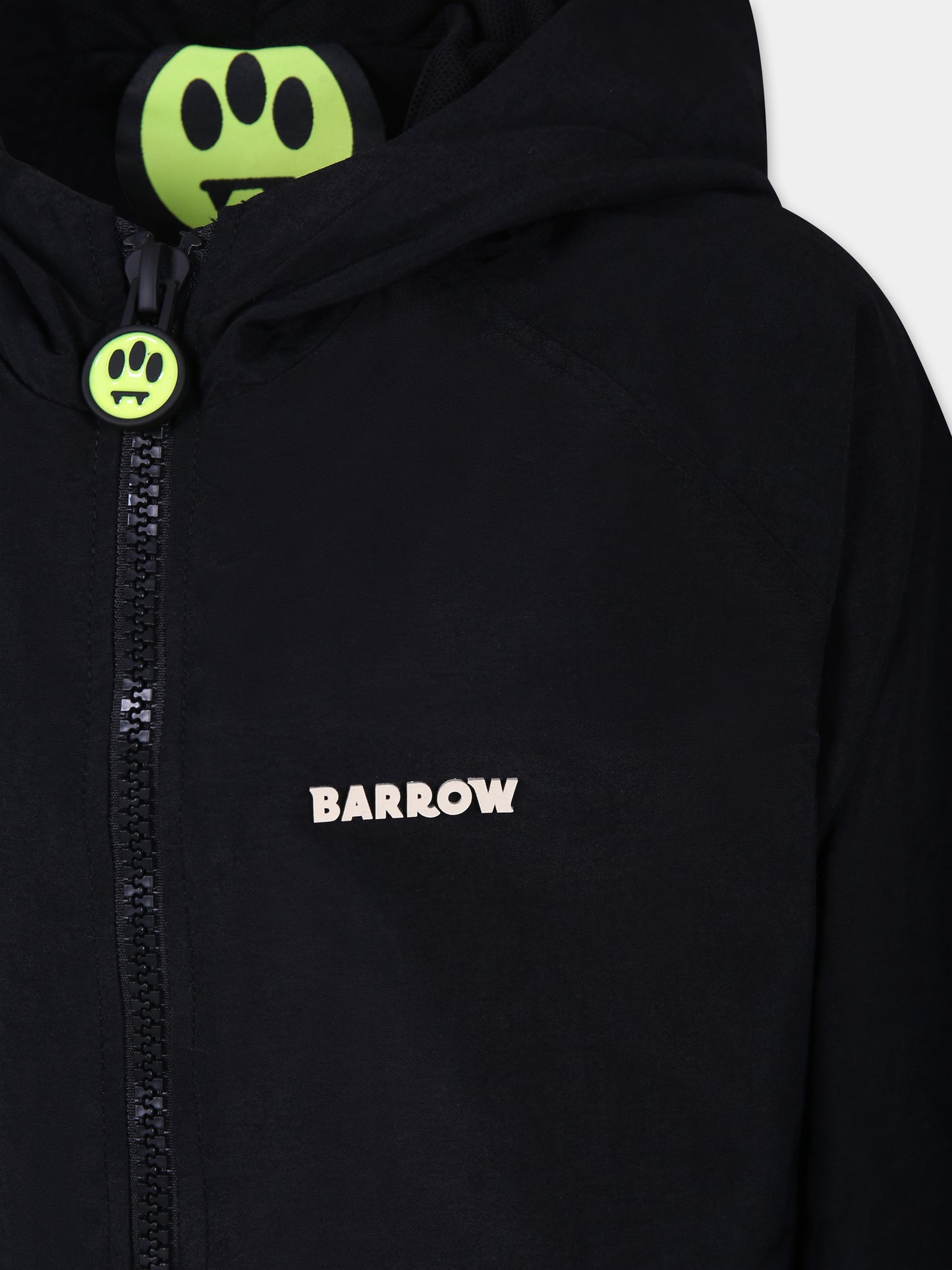 Giacca a vento nera per bambini con logo,Barrow,F3BKJUJK065 110