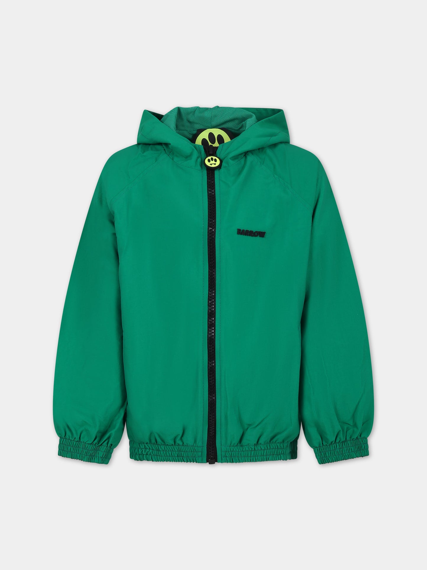 Giacca a vento verde per bambini con logo,Barrow,F3BKJUJK065 BW012