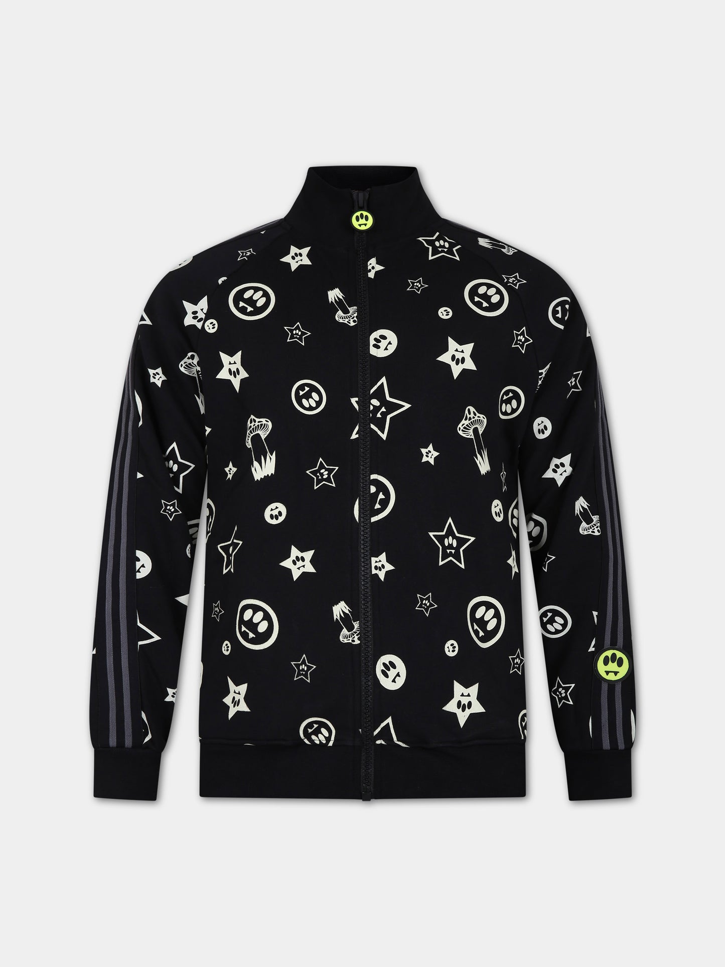 Felpa nera per bambini con logo e smile,Barrow,F3BKJUJK067 110