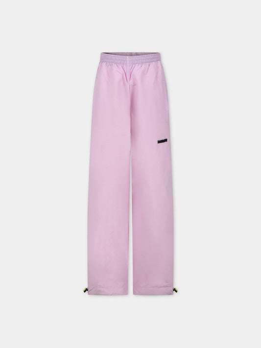 Pantaloni rosa per bambina con logo e smile,Barrow,F3BKJUPA066 BW014