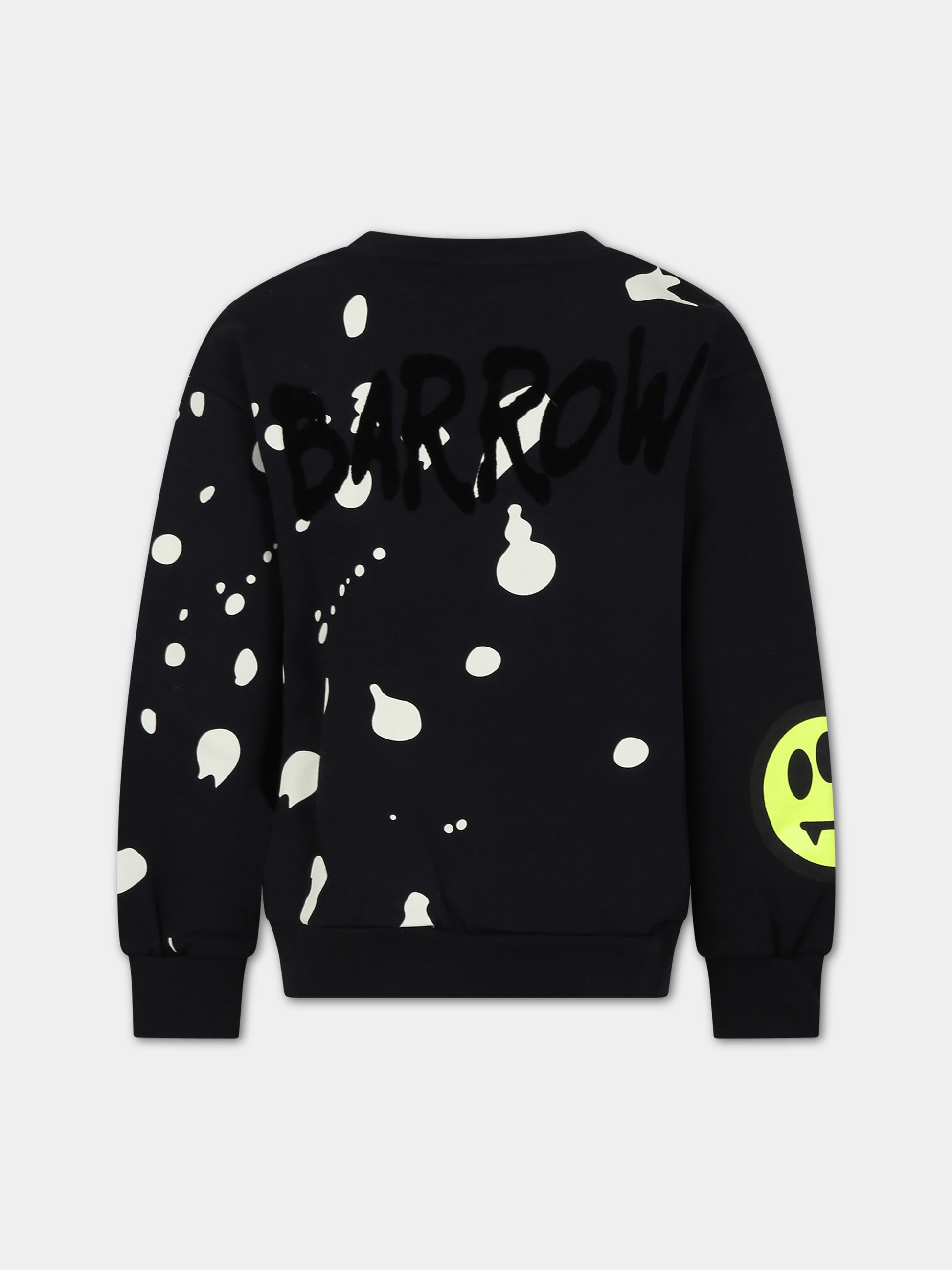 Felpa nera per bambini con logo,Barrow,F3BKJUSW040 110