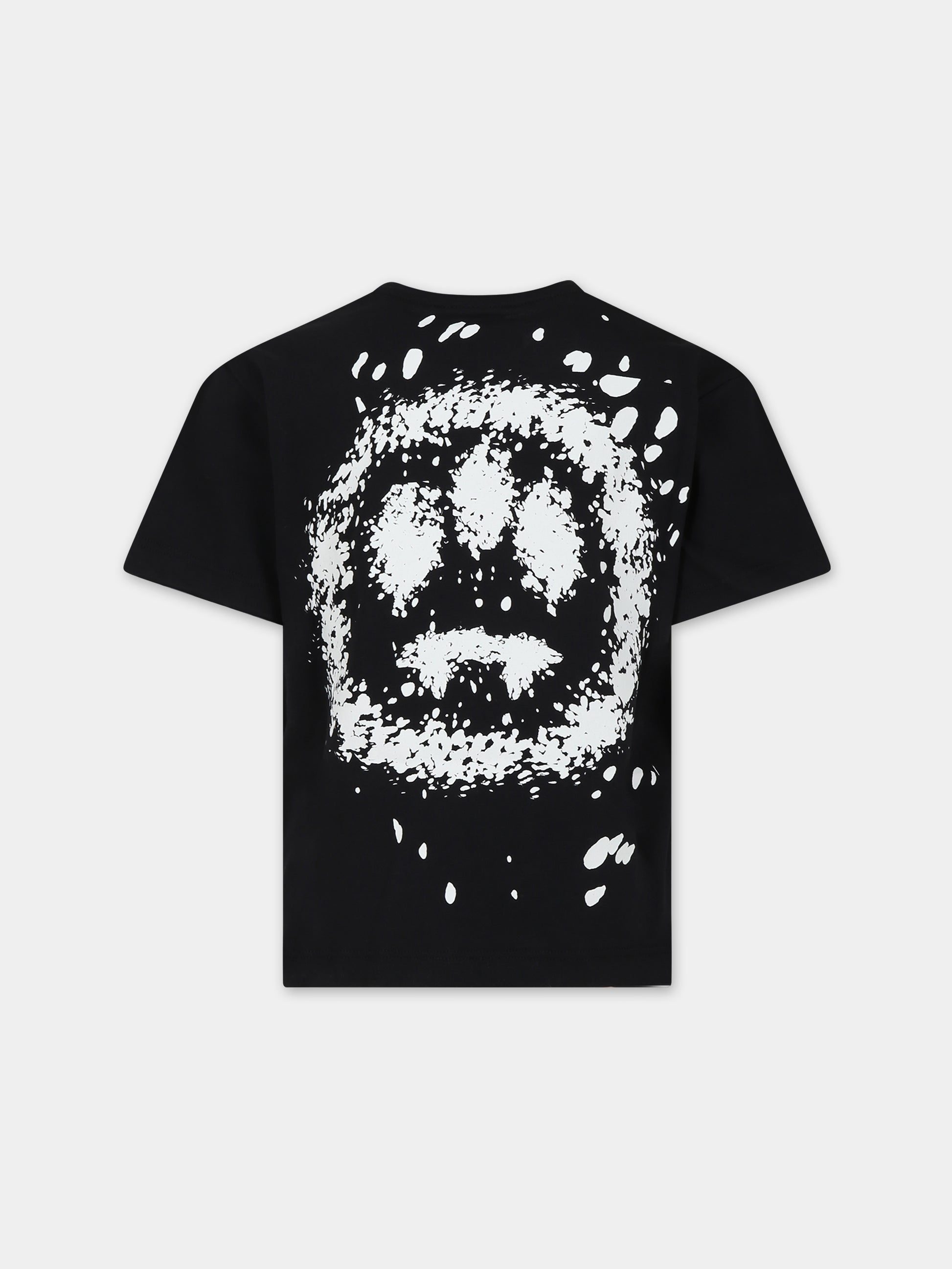 T-shirt nera per bambini con logo e smile,Barrow,F3BKJUTH041 110