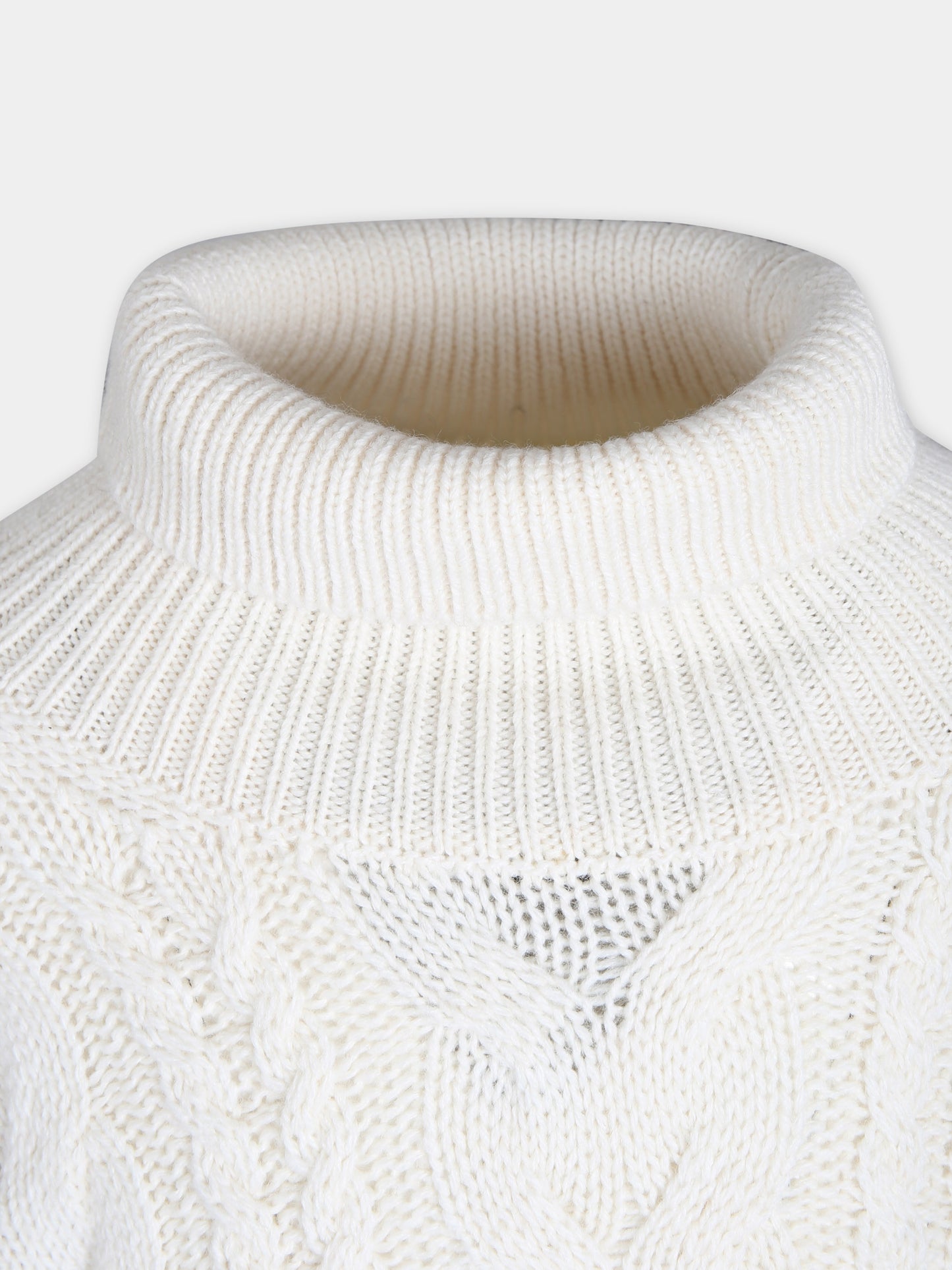 Maglione avorio per bambina con logo e smile,Barrow,F3BKJUTN017 BW009