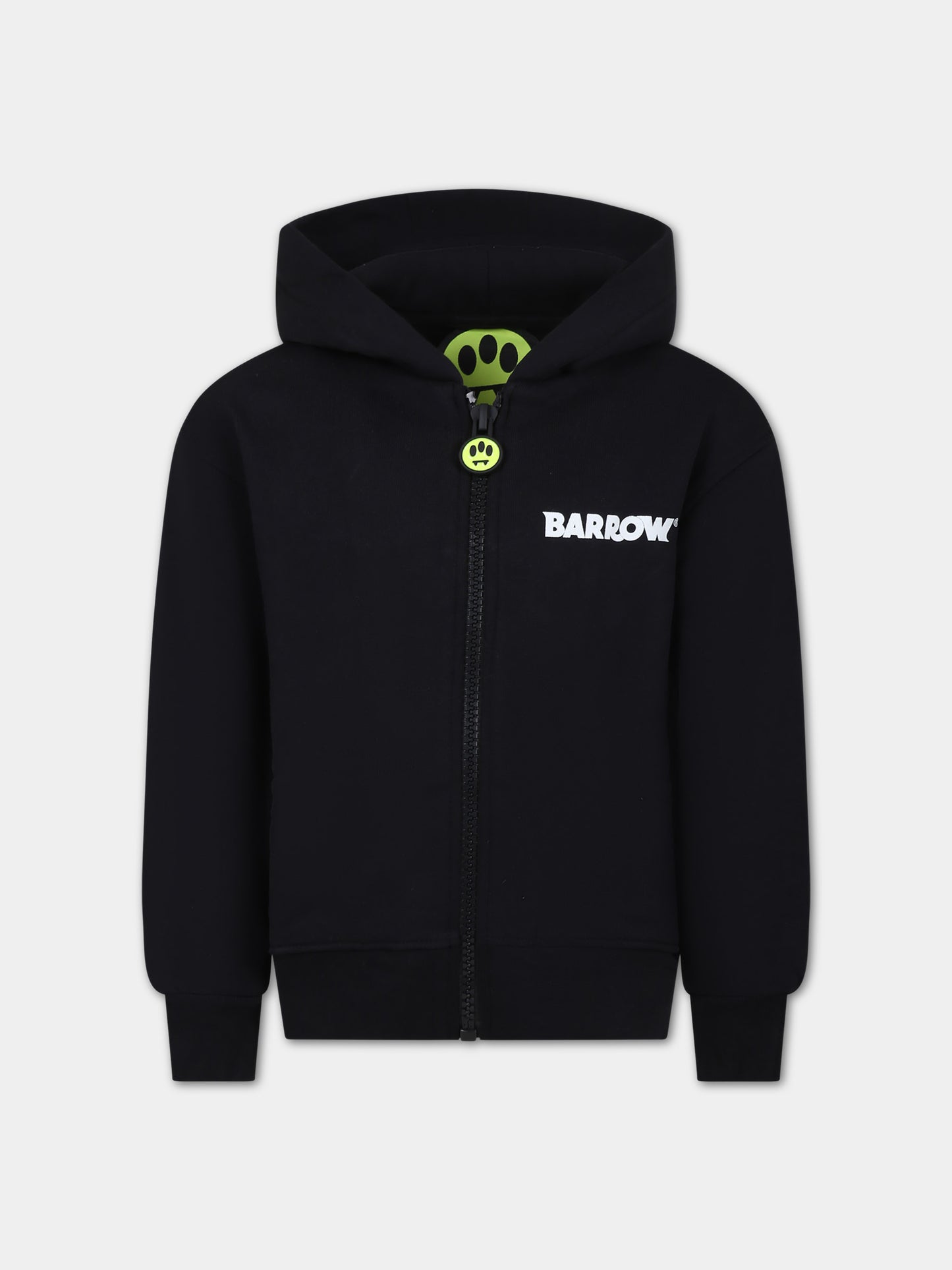 Felpa nera per bambini con logo e smile,Barrow,F3BKJUZH092 110