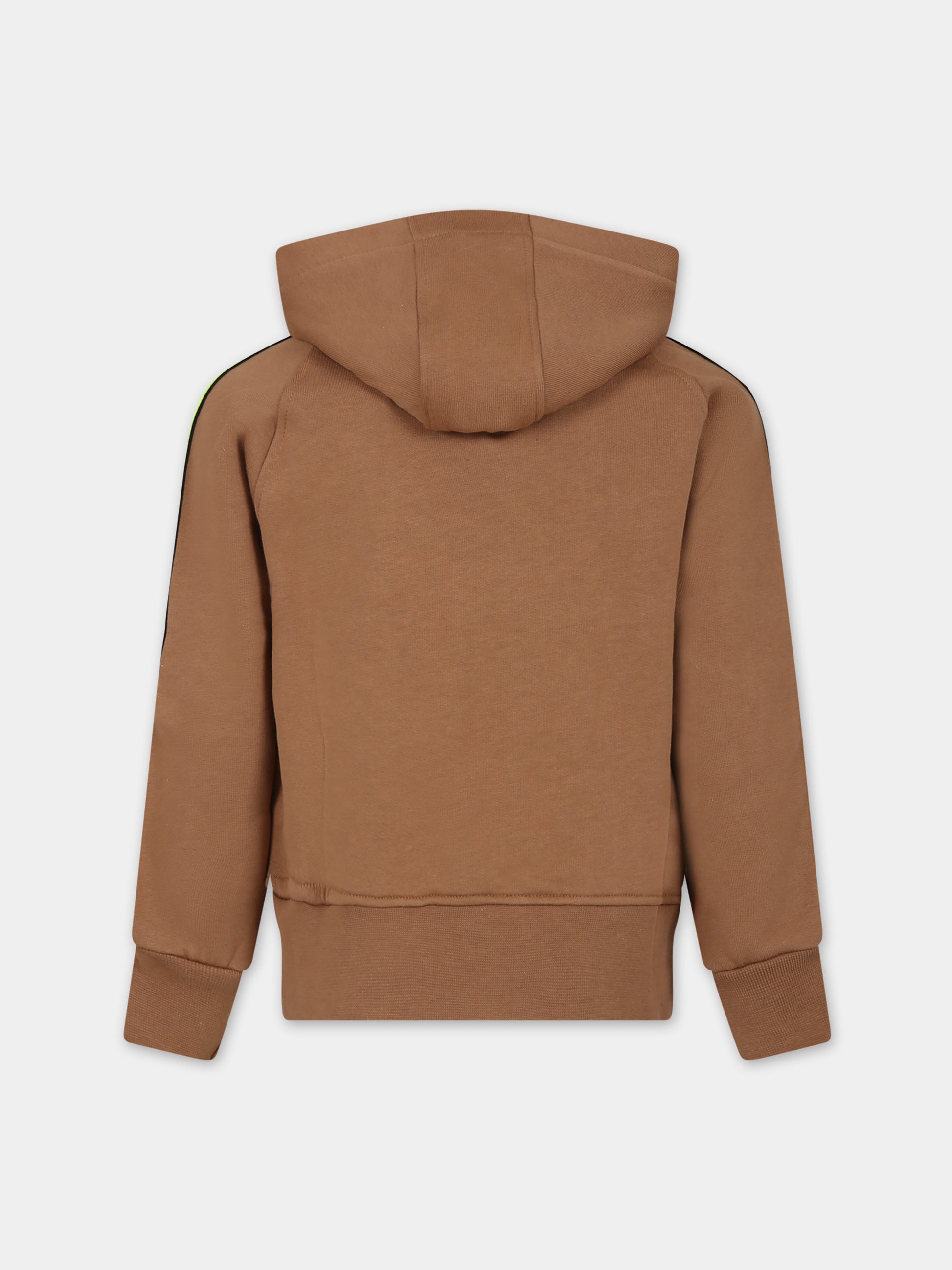 Felpa marrone per bambini con logo,Barrow,F3BKJUZH099 924