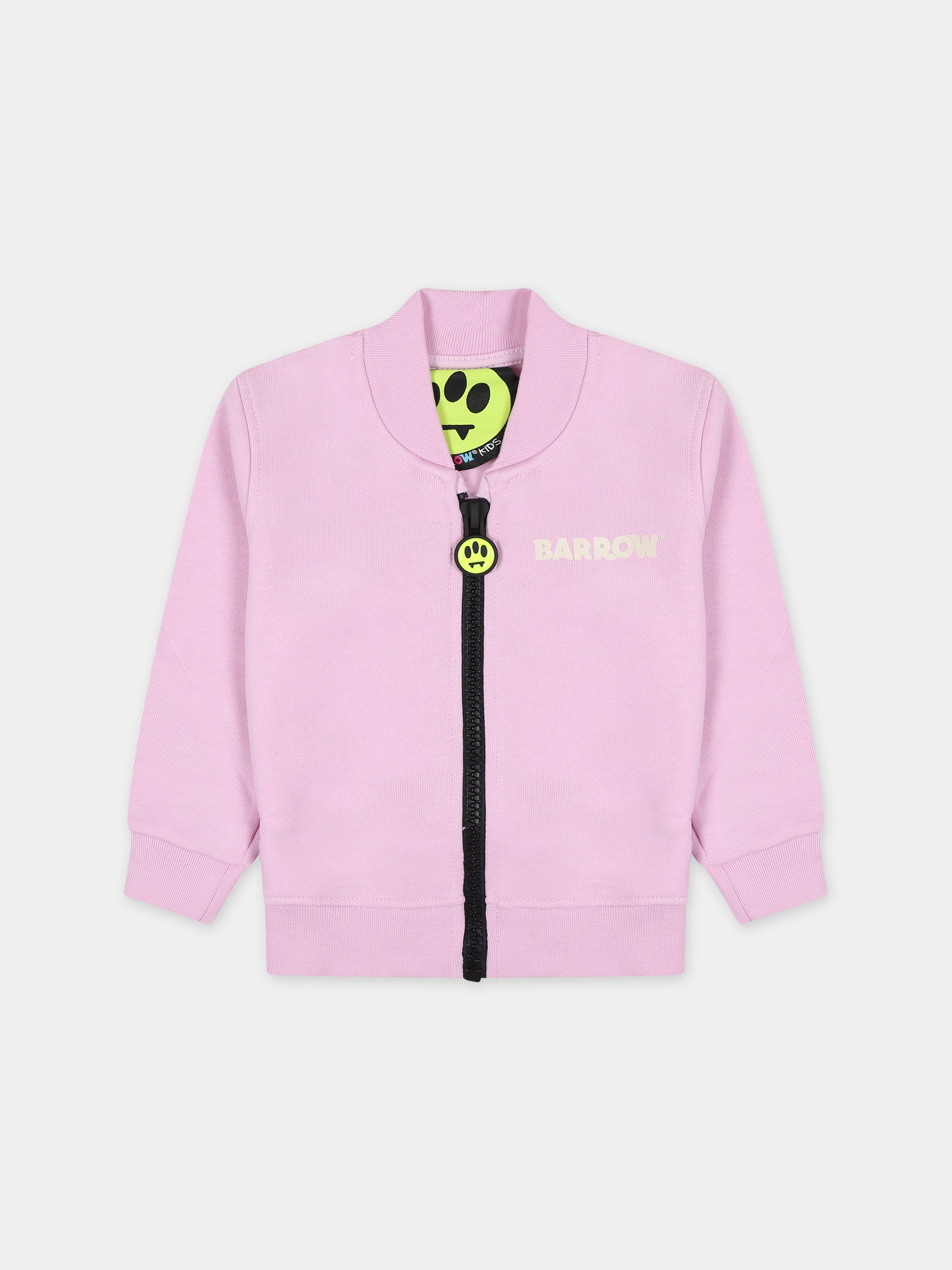 Felpa rosa per neonati con logo,Barrow,F3BKNGJK113 BW014