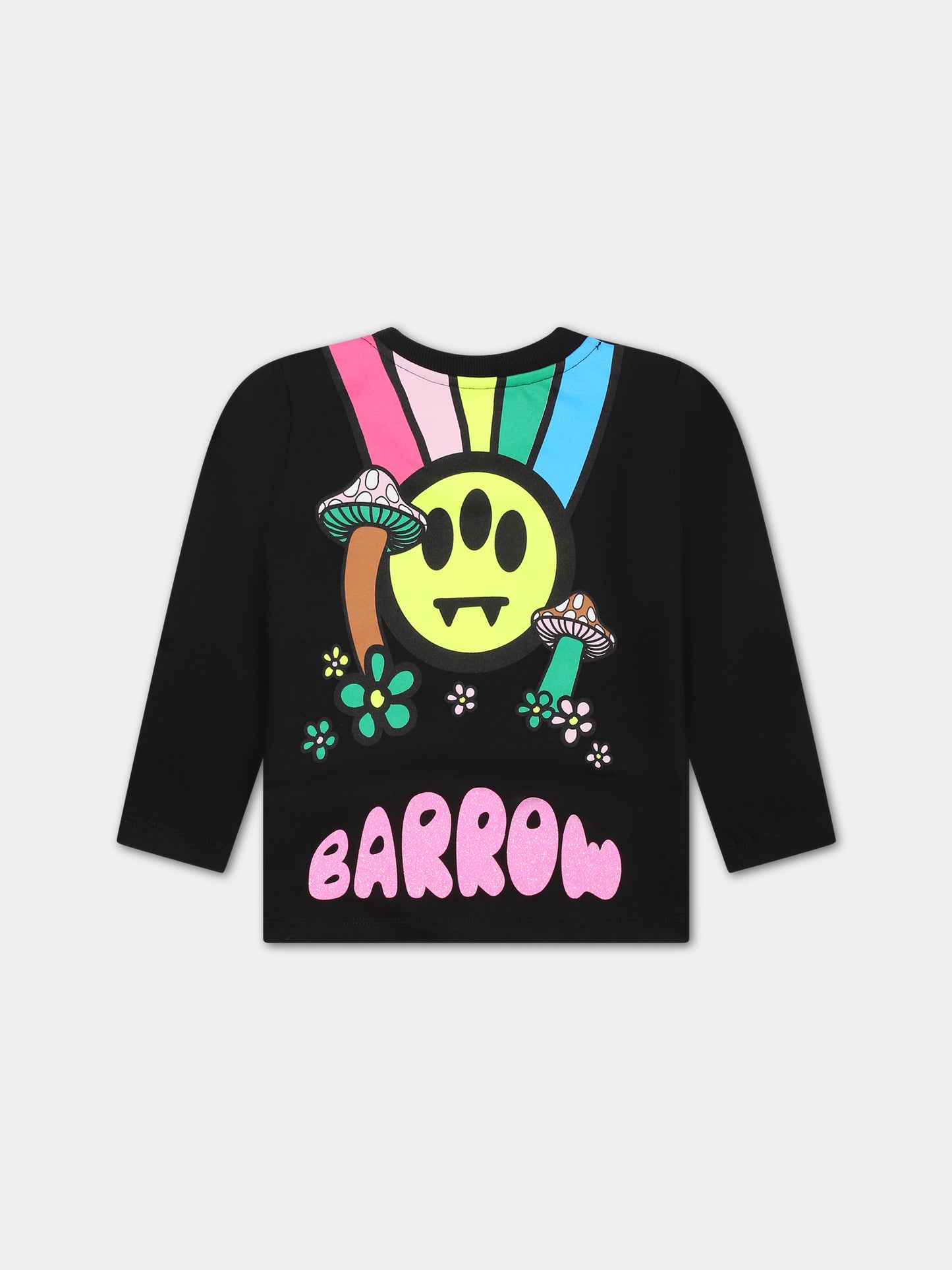 T-shirt nera per neonata con logo,Barrow,F3BKNGTH118 110