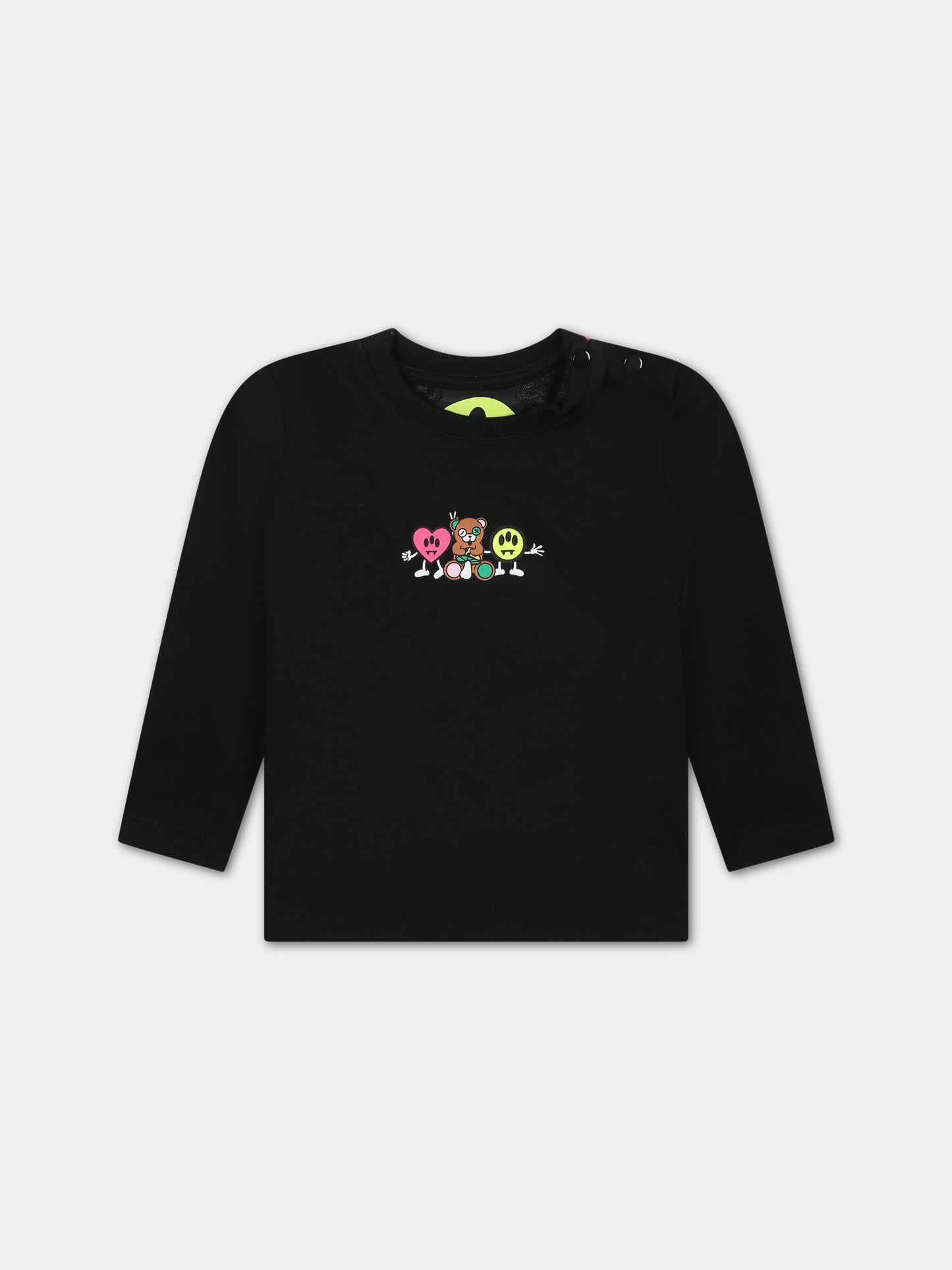 T-shirt nera per neonata con logo,Barrow,F3BKNGTH118 110