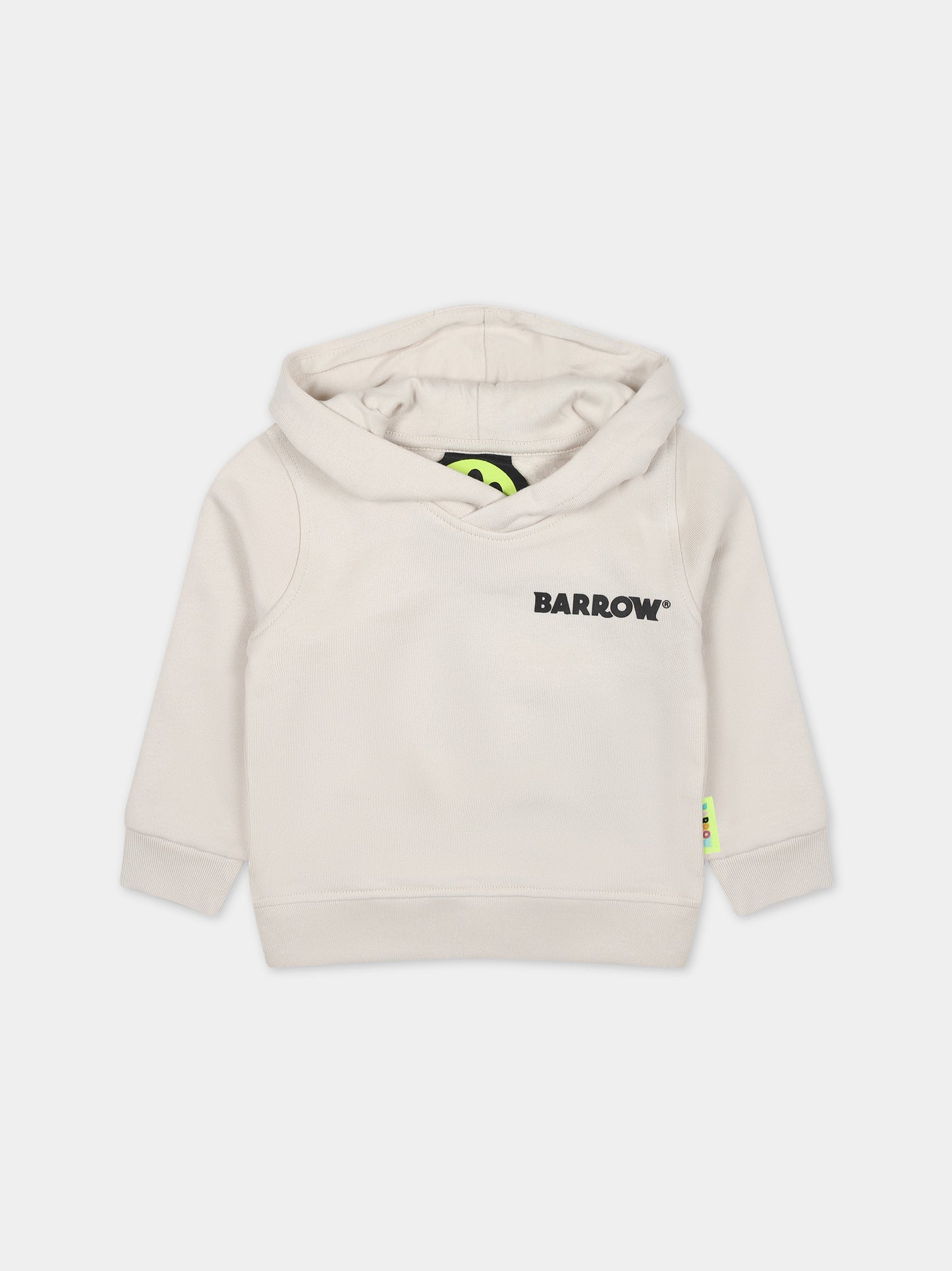 Felpa beige per neonati con logo,Barrow,F3BKUNHS122 BW009