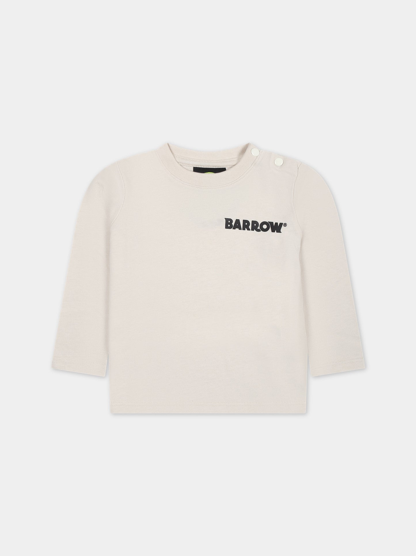 T-shirt beige per neonati con logo,Barrow,F3BKUNTH121 BW009