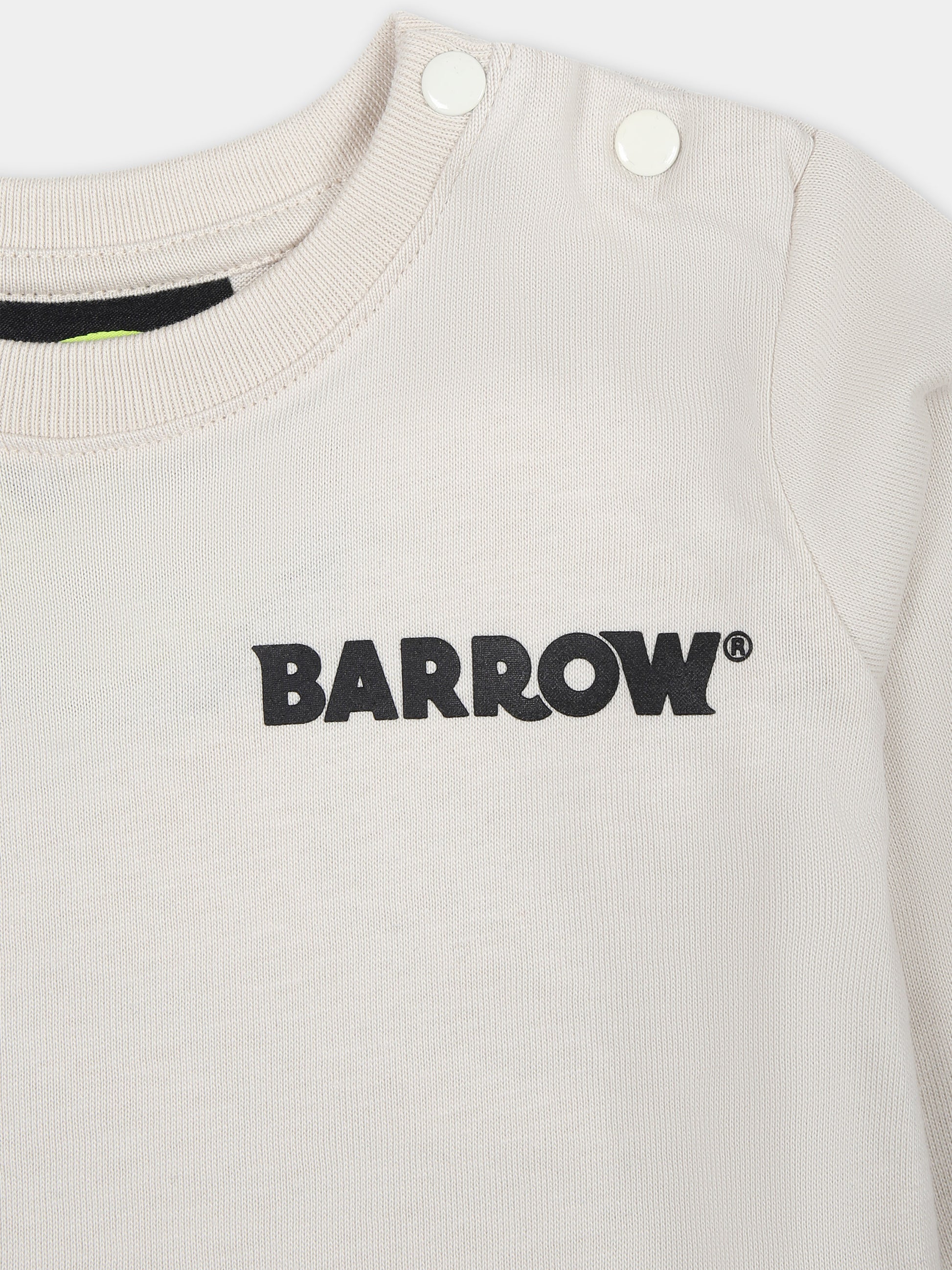 T-shirt beige per neonati con logo,Barrow,F3BKUNTH121 BW009