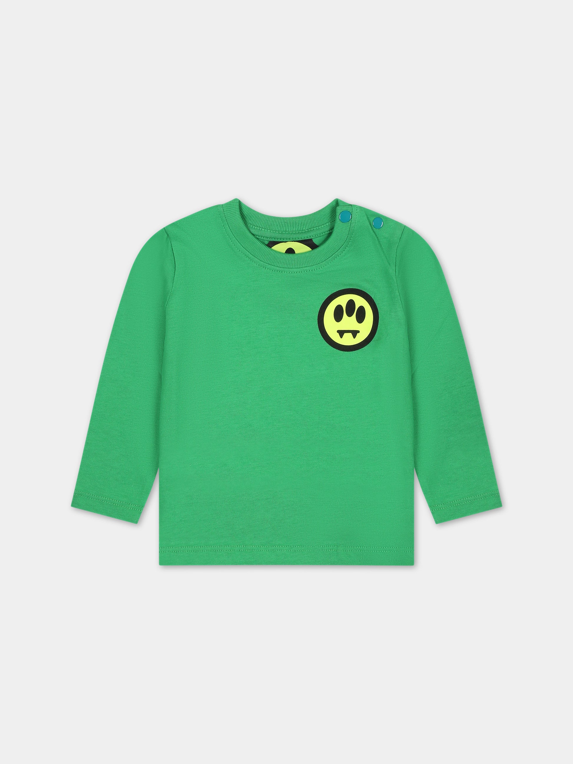 T-shirt verde per neonati con logo,Barrow,F3BKUNTH128 BW012