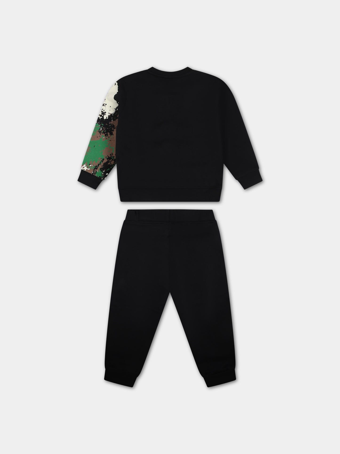 Completo nero per neonato con logo,Barrow,F3BKUNTP134 110