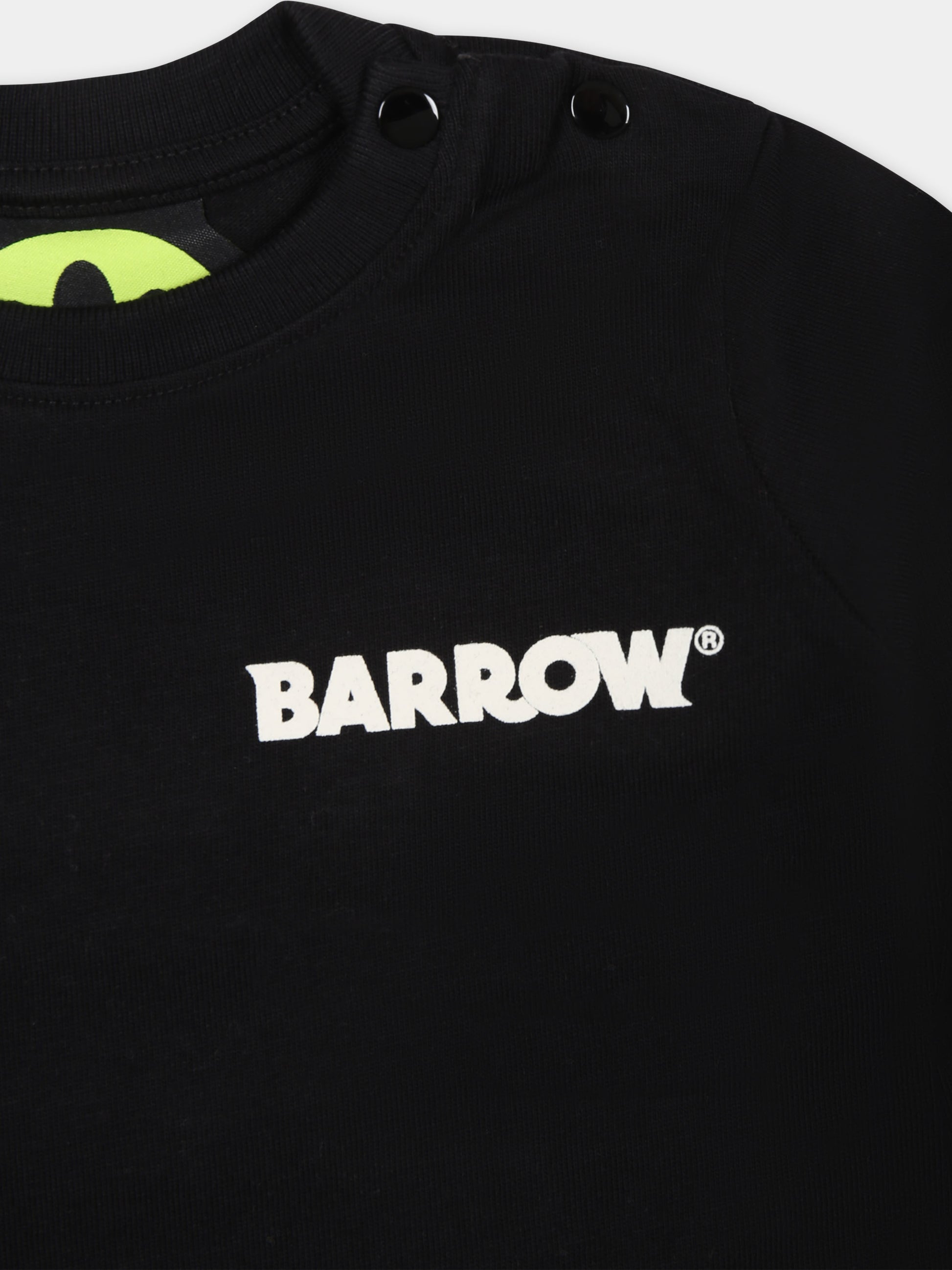T-shirt nera per neonati con logo,Barrow,F3BKNGTH115 110