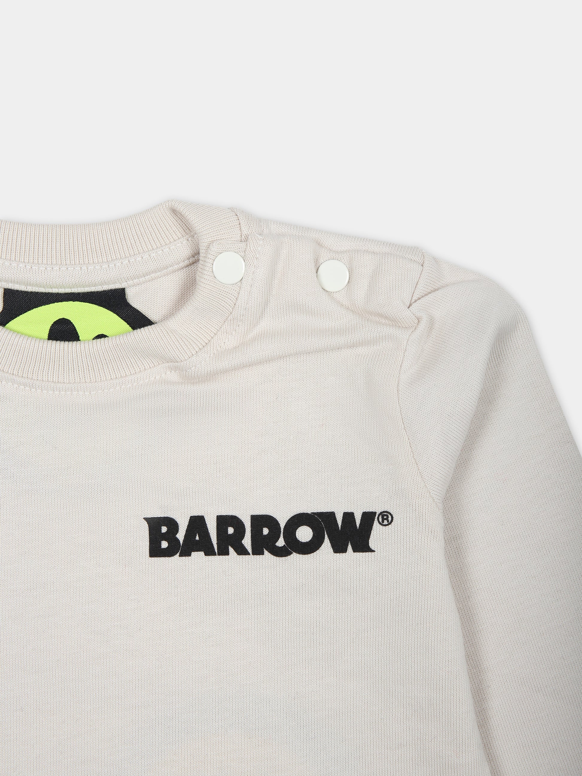 T-shirt beige per neonati con logo,Barrow,F3BKNGTH115 BW009